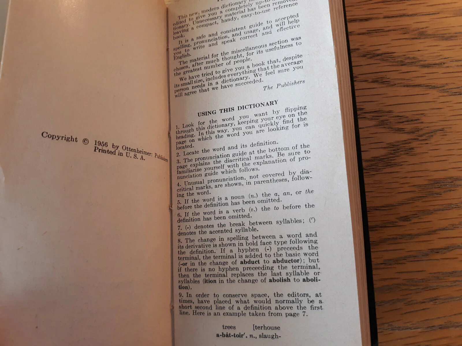 1956 New Webster’s Vest Pocket Dictionary Ottenheimer