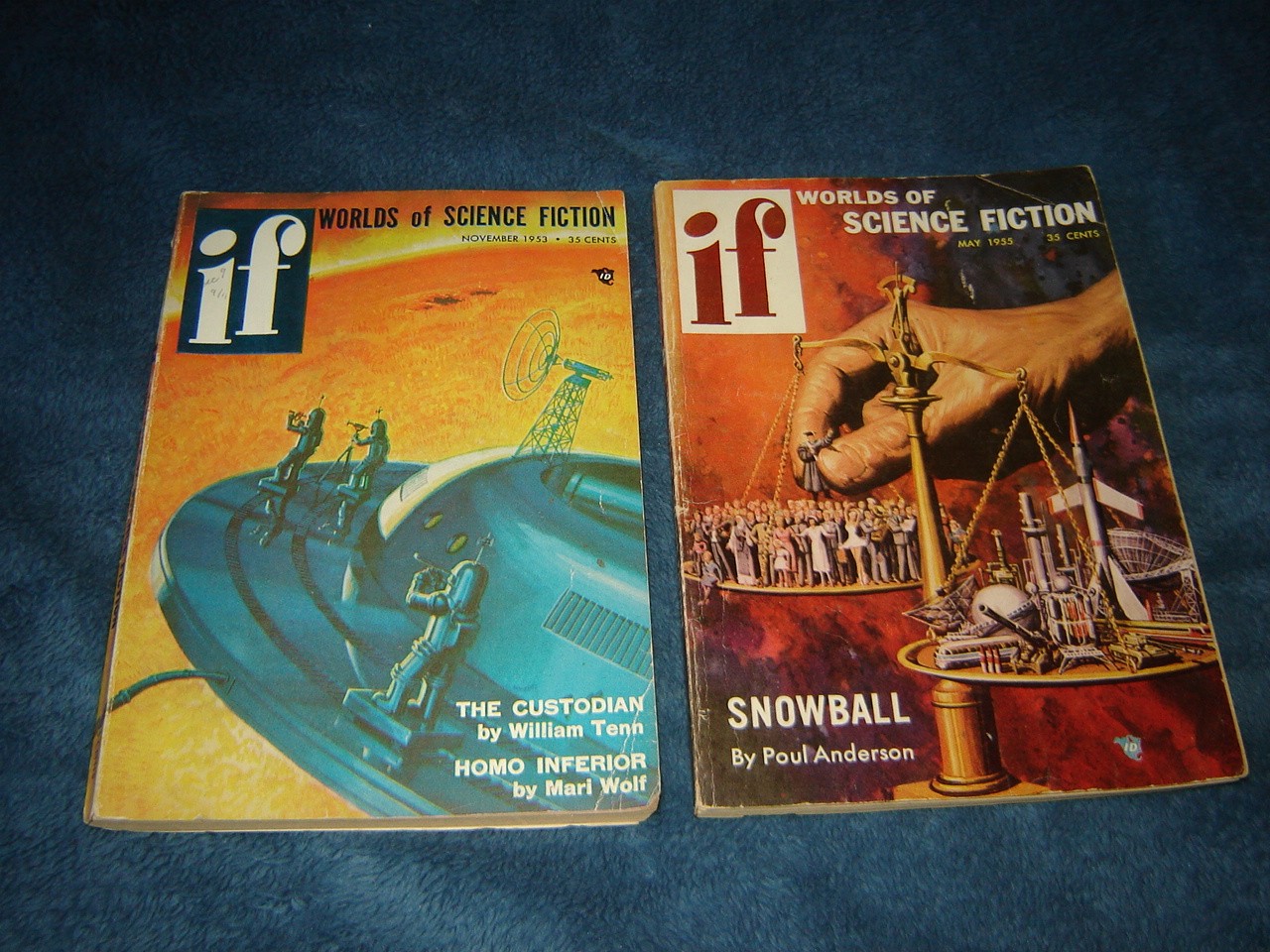 Lot of 2 If Worlds of Science Fiction November 1953 & May 1955 Poul Anderson