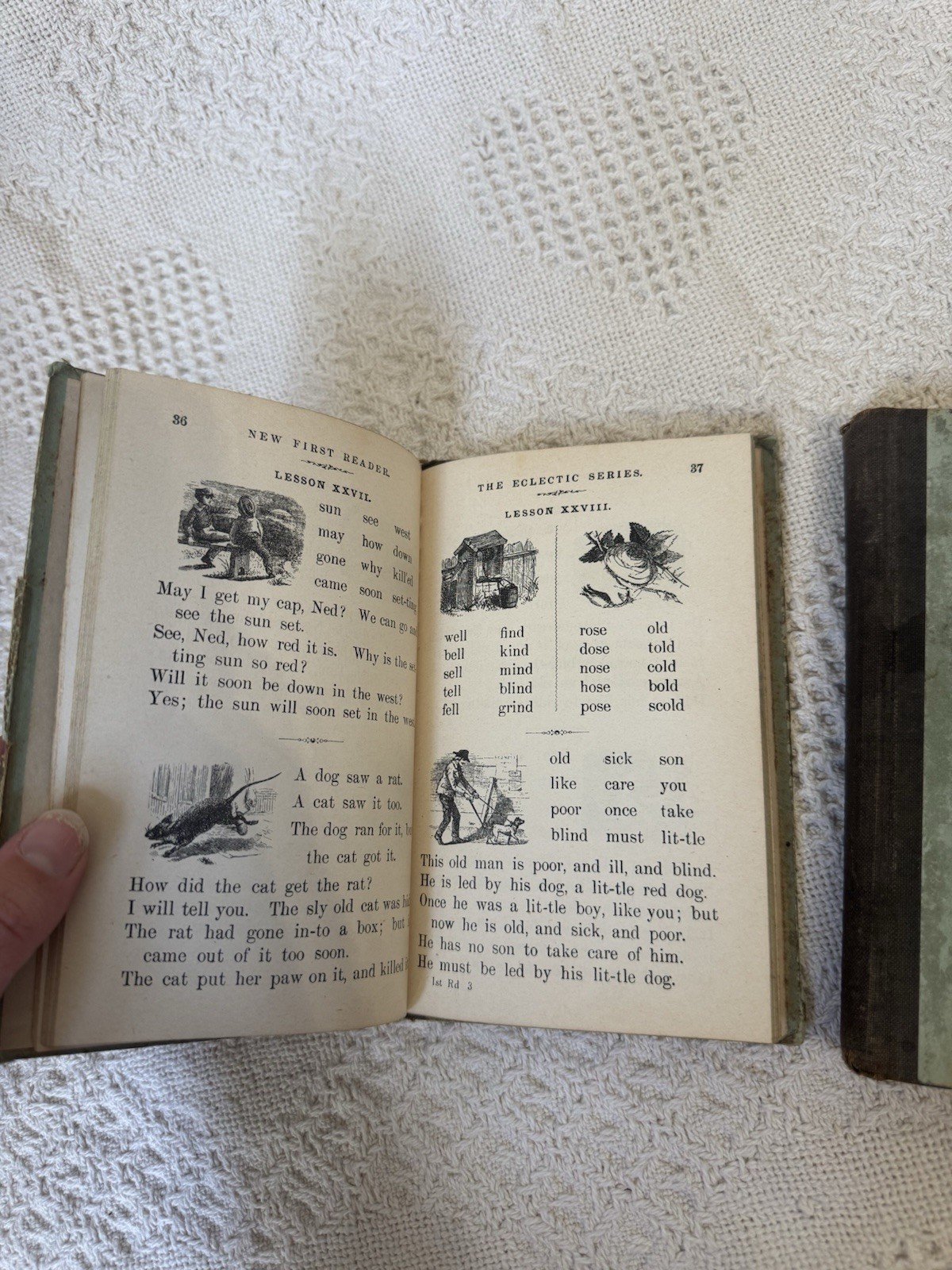 Antique McGuffey’s New First & Third Eclectic Readers School Books Lot 2 1800s
