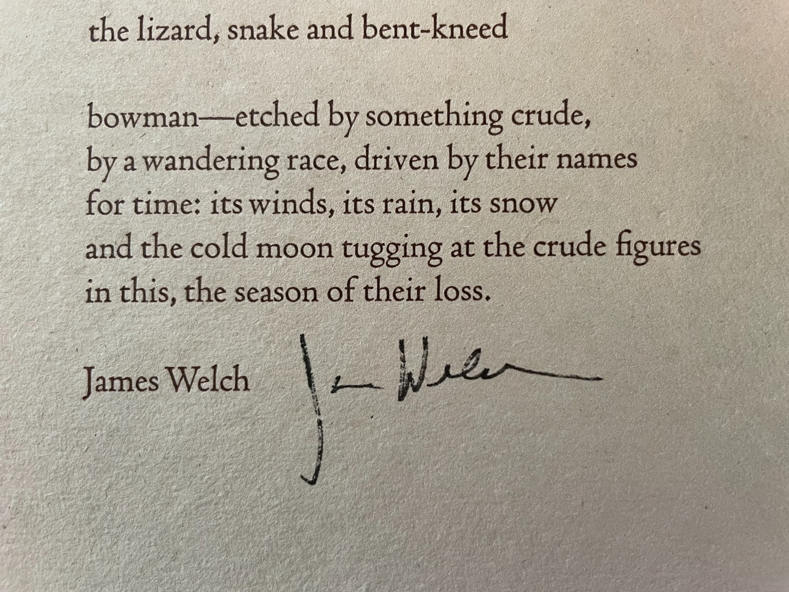 SIGNED James Welch Letterpress Broadside „Thanksgiving At Snake Butte“ Numbered