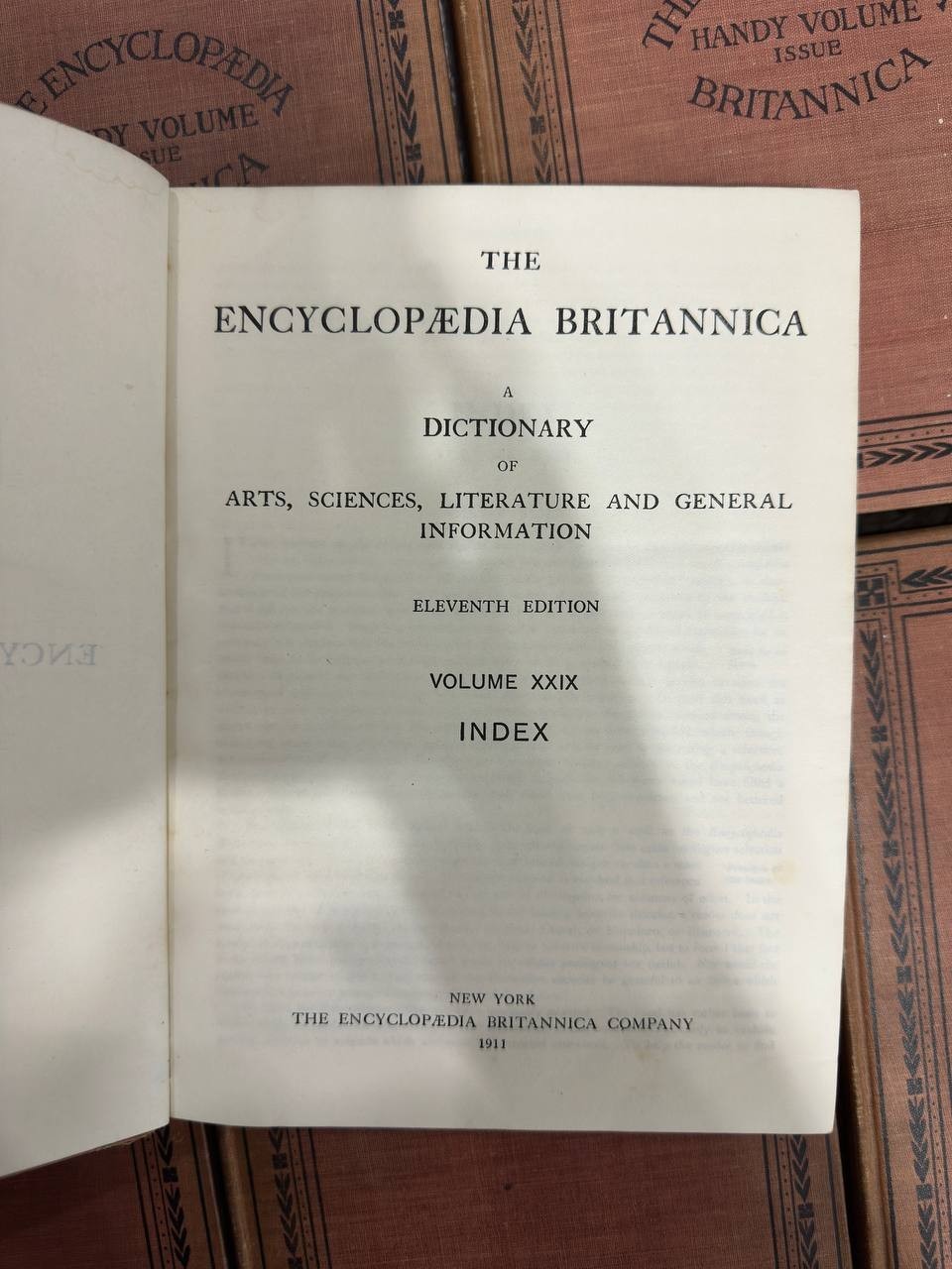 1910-1911 Encyclopaedia Britannica 11th Edition Handy Volume Complete Set