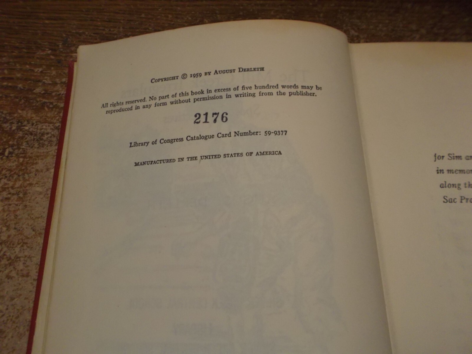 The Mill Creek Irregulars – August Derleth – 1959 – HC – Illustrated