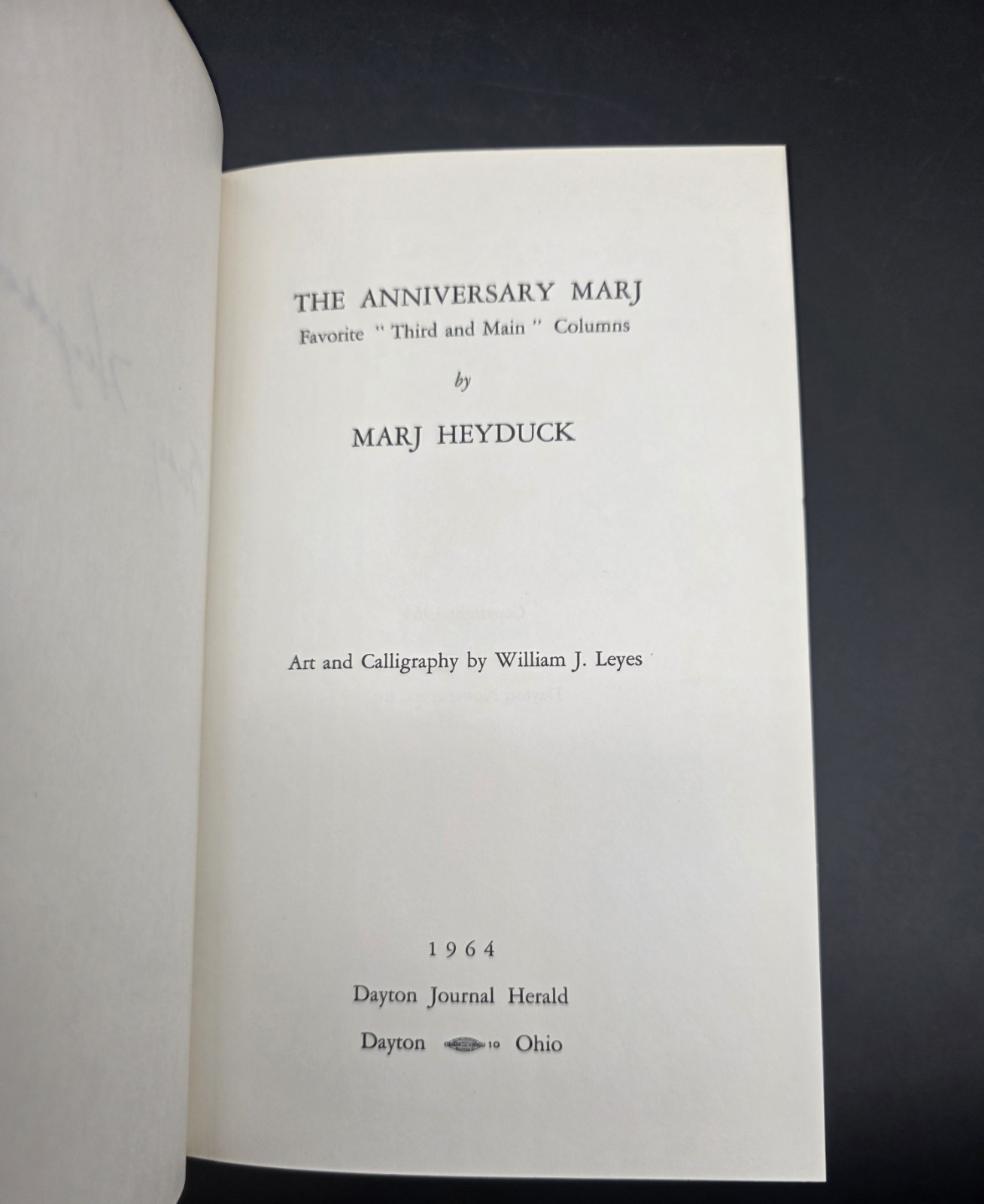 Third & Main Signed Marj Heyduck 1964 Dayton Ohio Newspaper Article Compilation
