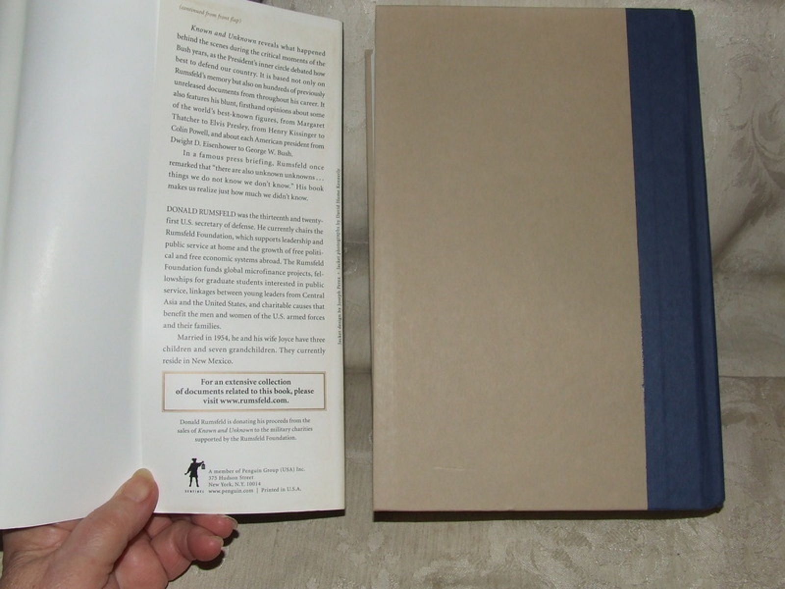 2011 KNOWN and UNKNOWN Donald Rumsfeld First Edition 1st Printing FINE w/DJ