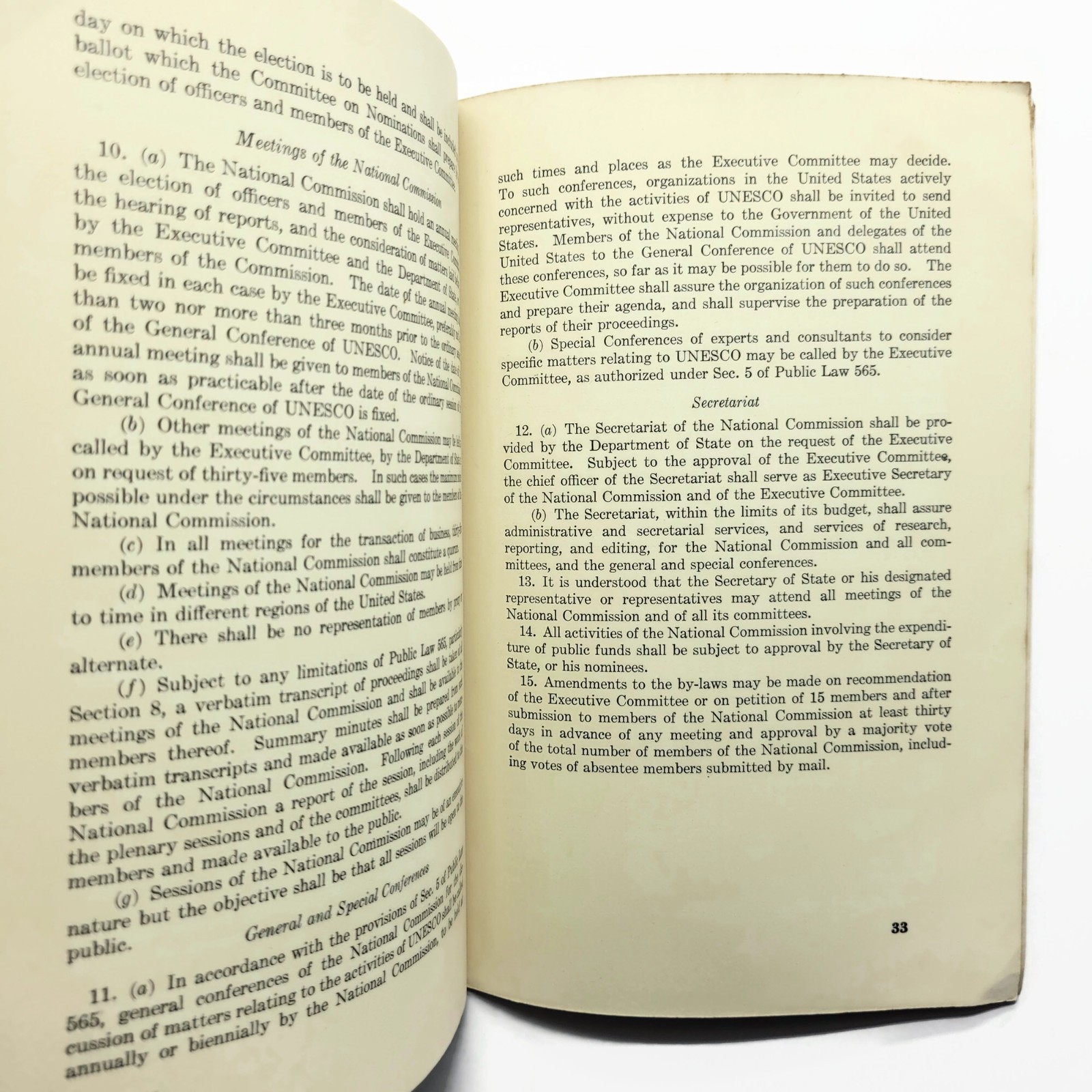 1956 UNESCO Basic Documents 4th Edition U.S. National Commission Dept of State