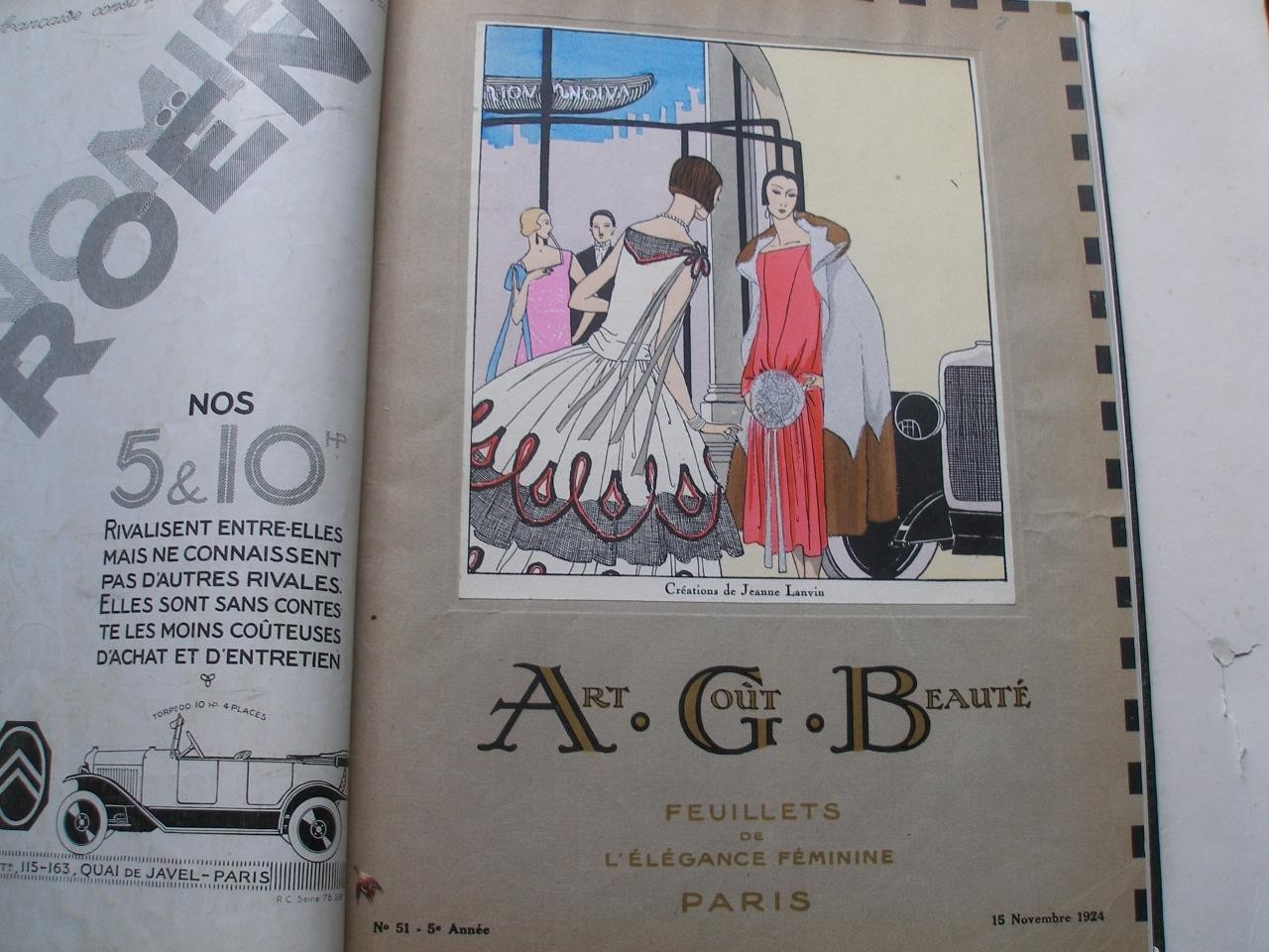 ART GOUT BEAUTE French fashion magazine Bound volume of 3 issues 1924-25 Col pls