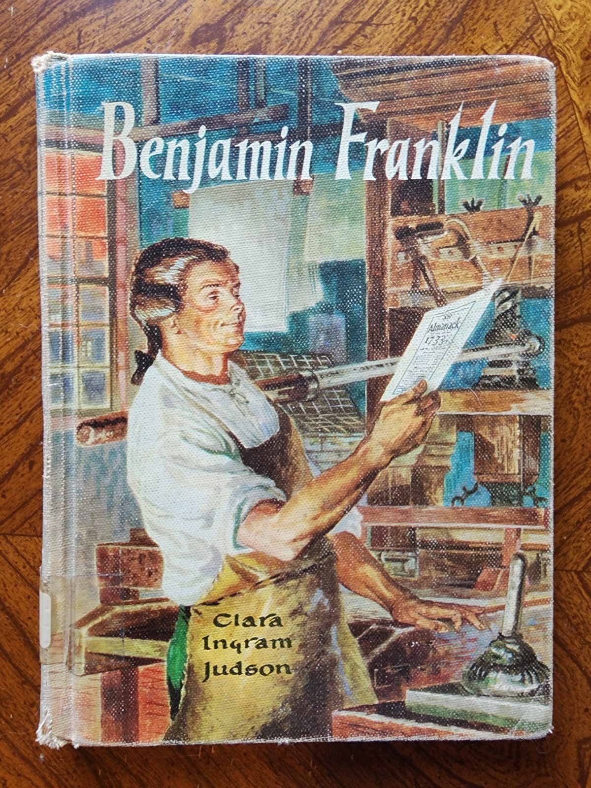 Benjamin Franklin by Clara Ingram Judson HC 1957 Illustrated Ex Libris