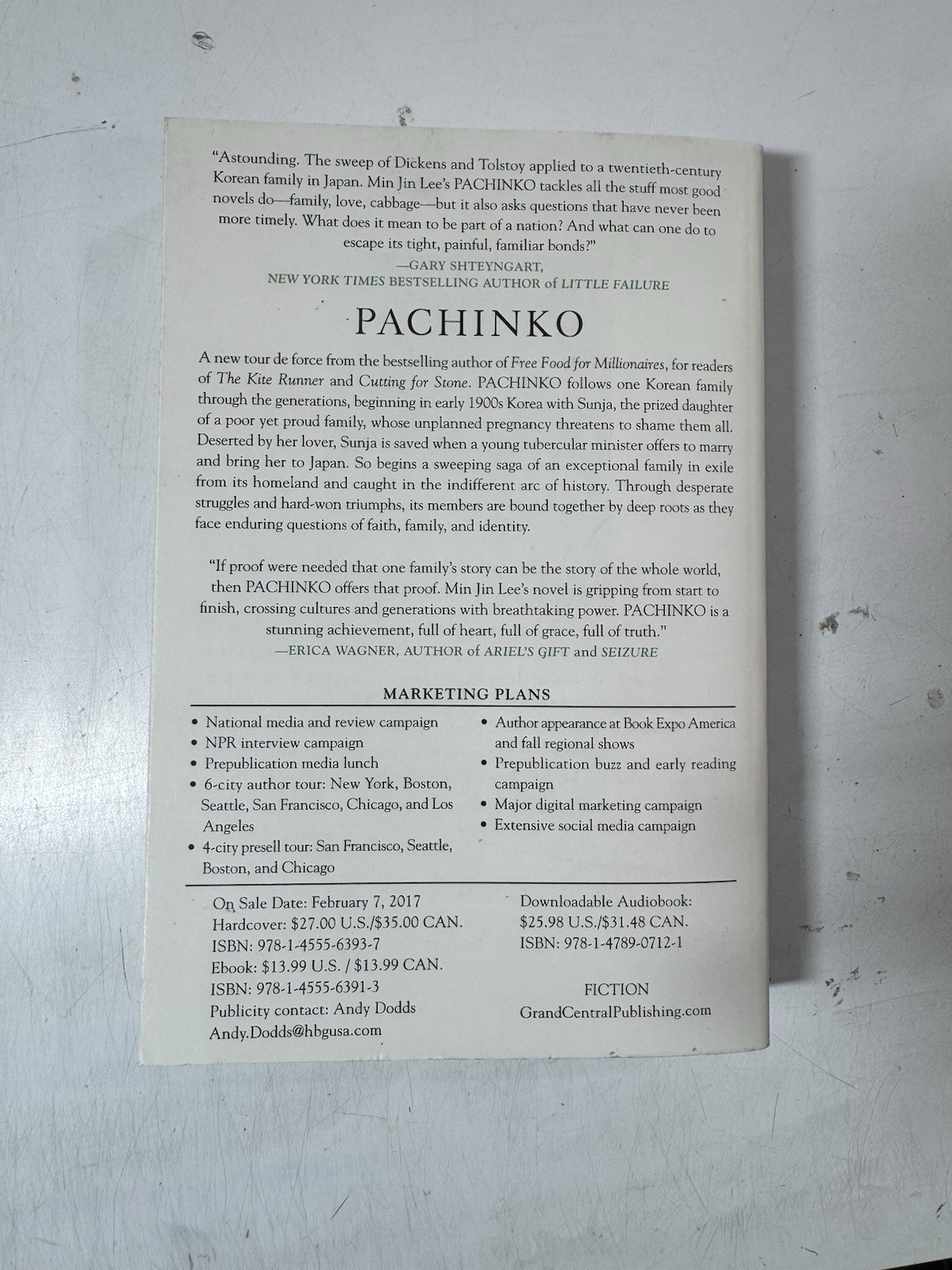 *ARC / Uncorrected Proof* Pachinko – Min Jin Lee (Grand Central Publishing 2017)