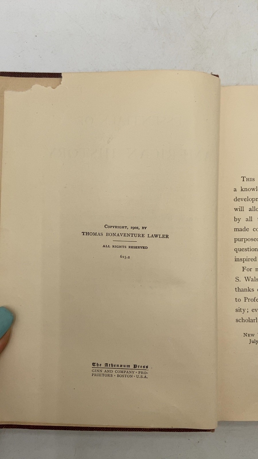 Essentials of American History Thomas Bonaventure Lawler, A.M., LL.D. Hardcov…