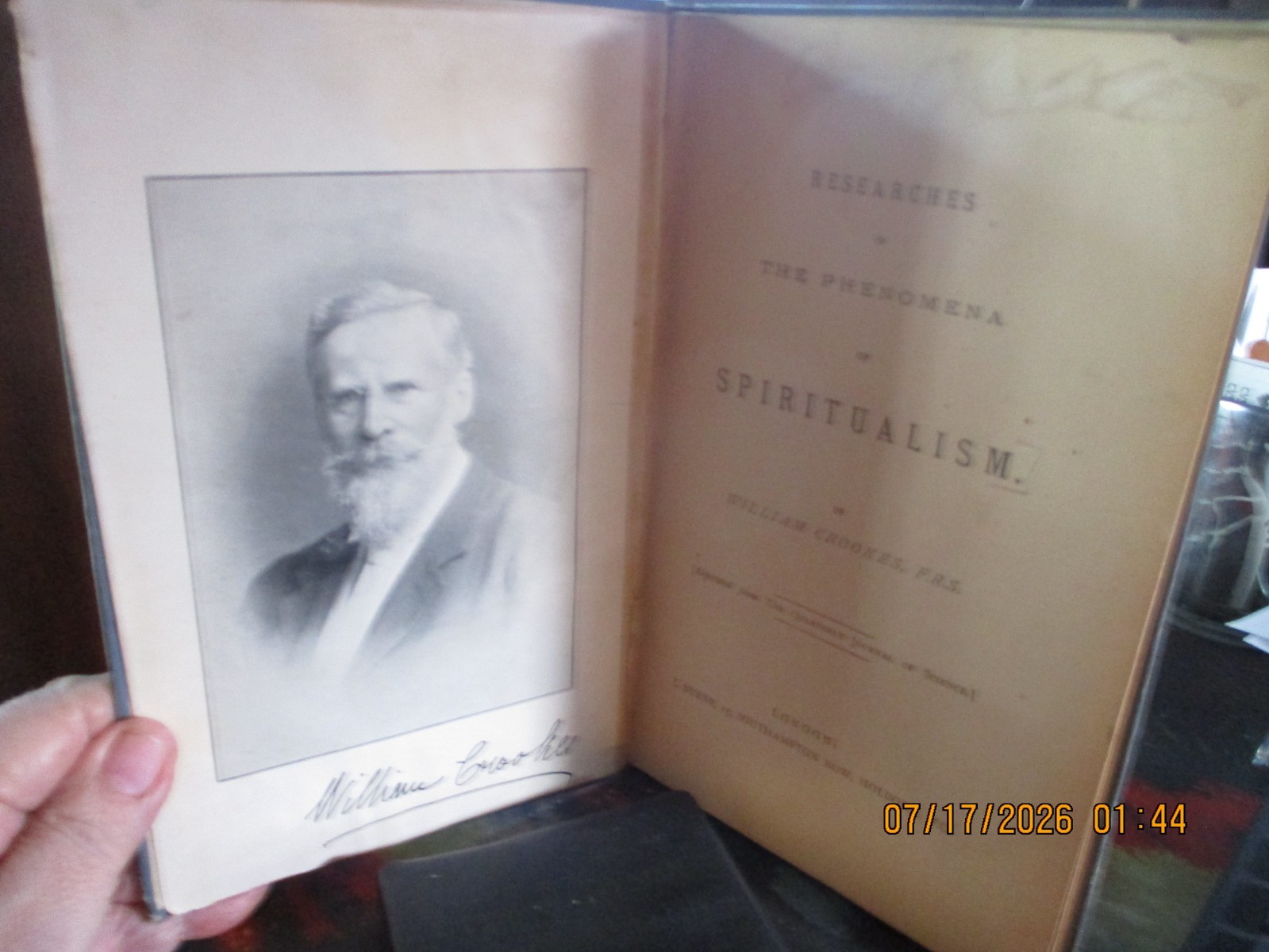 Researches in the Phenomena of Spiritualism by William Crookes c. 1871