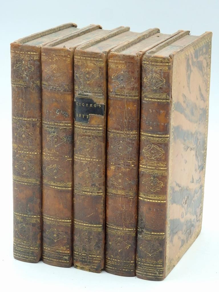 1808 THE LETTERS of MARCUS TULLIUS CICERO 5 Vol. Complete Full Leather
