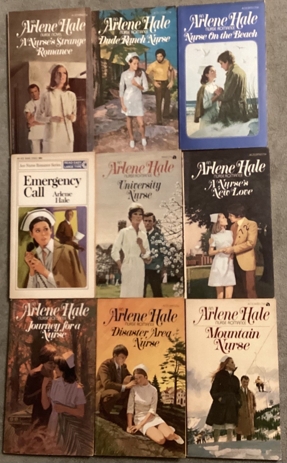 Lot of 9 Vintage Arlene Hale Nurse Medical Themed Romance Paperback Ace 1960s