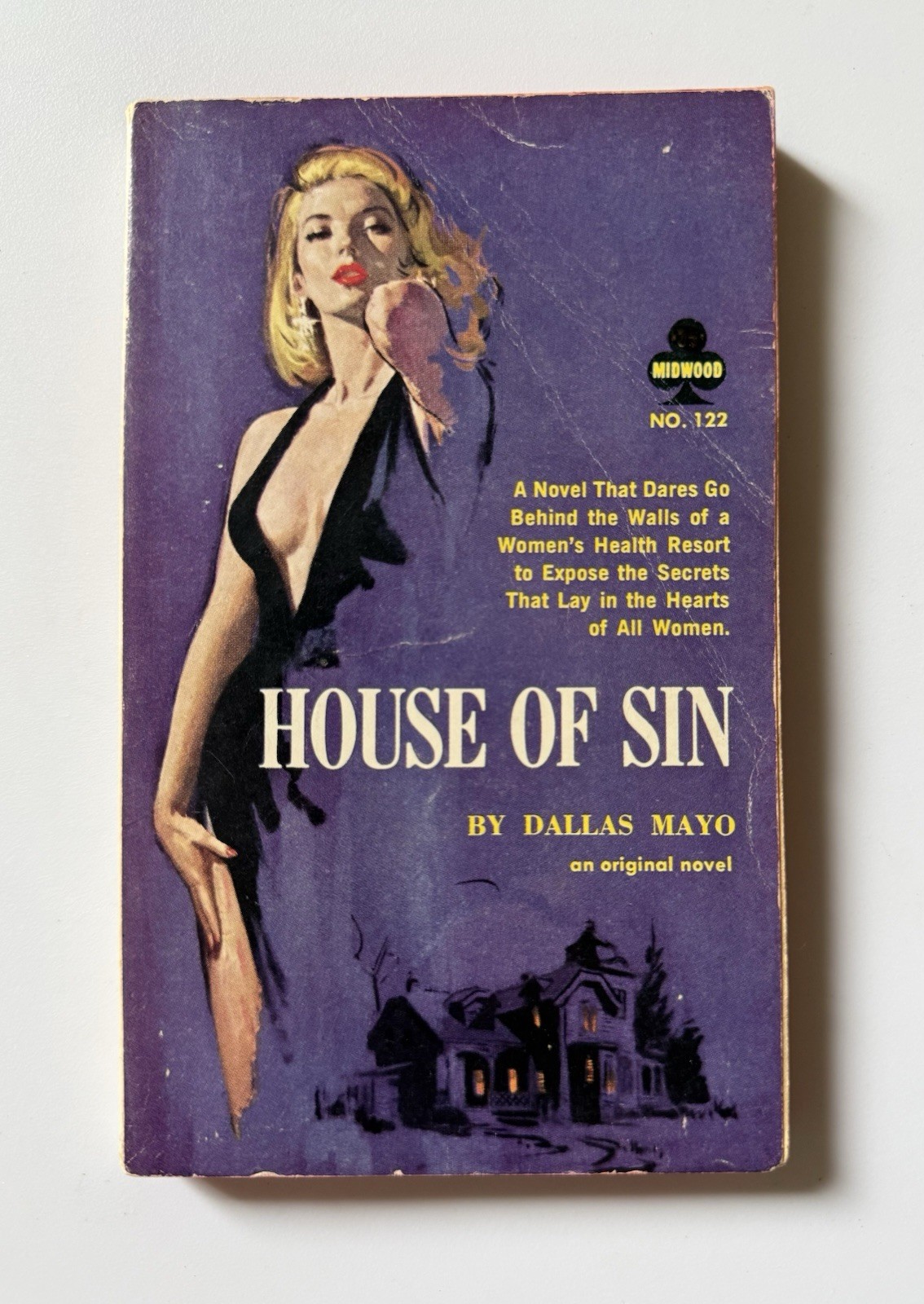 1961 Vintage Lesbian Pulp HOUSE OF SIN by Dallas Mayo Midwood #122 Sexy Cover