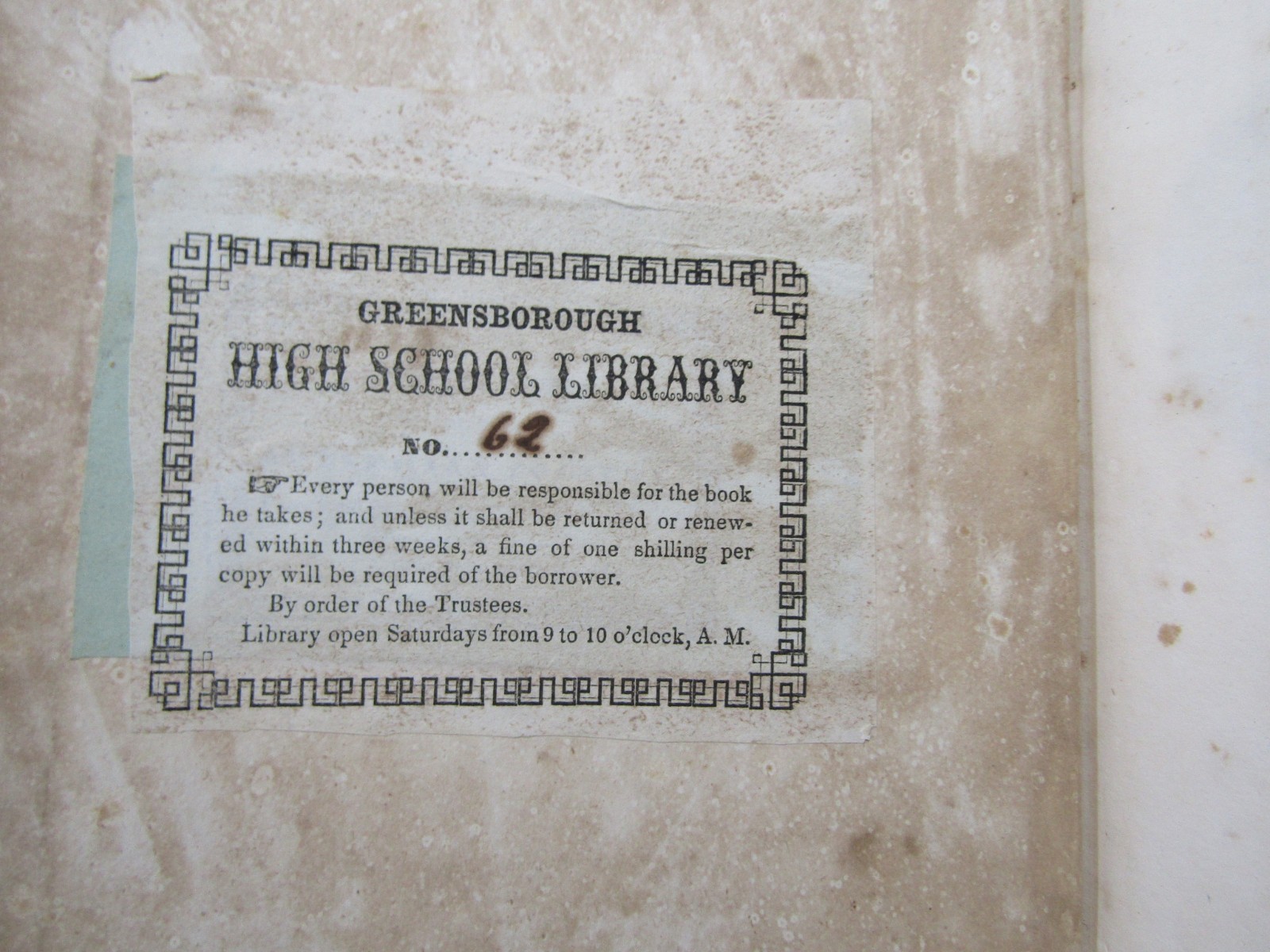 1838 POETICAL WORKS OF JOHN MILTON VOL II ONLY Greensborough Bookplate