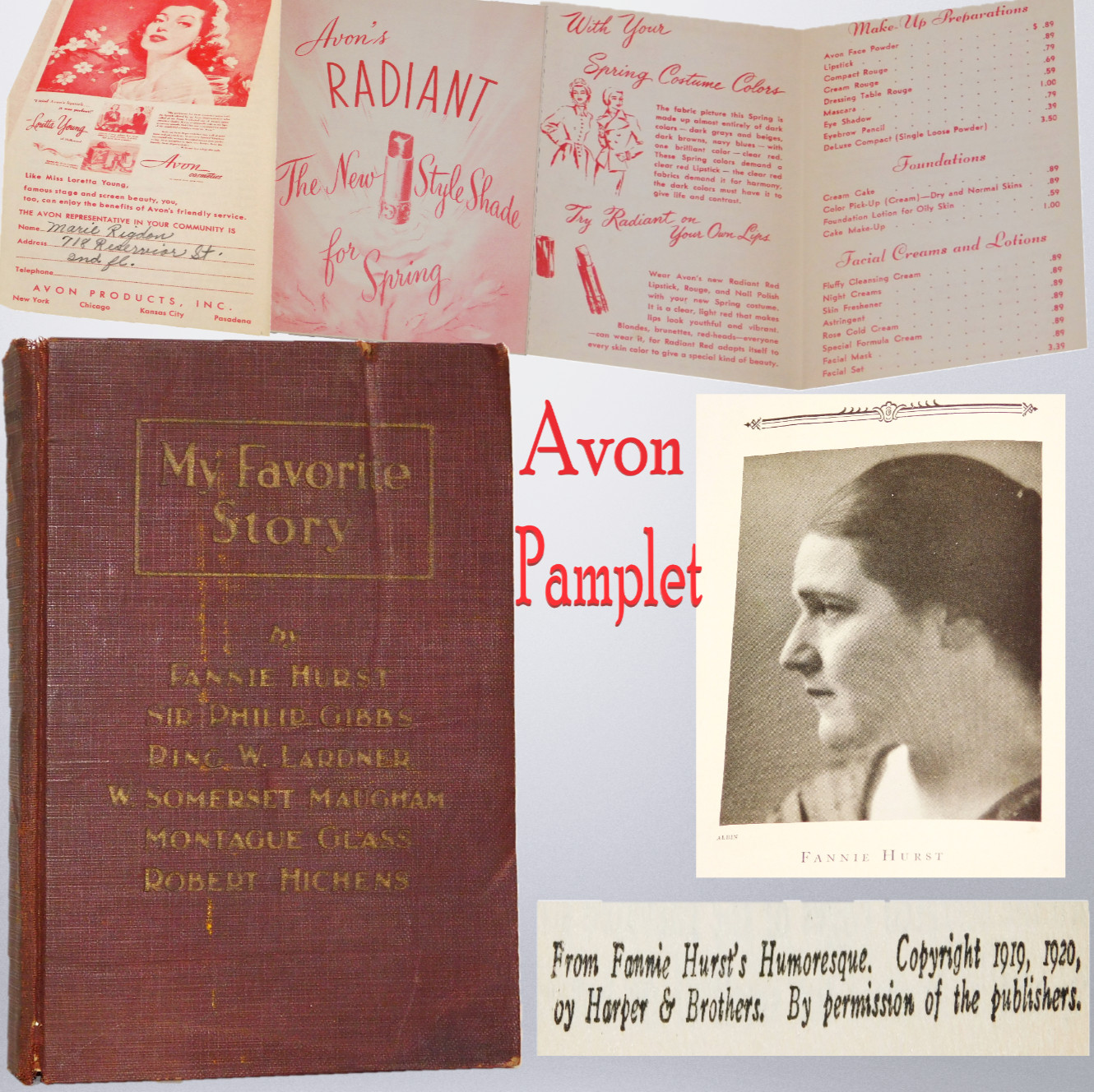 My Favorite Story By Fannie Hurst Harper & Brothers C. 1919 Cosmopolitan