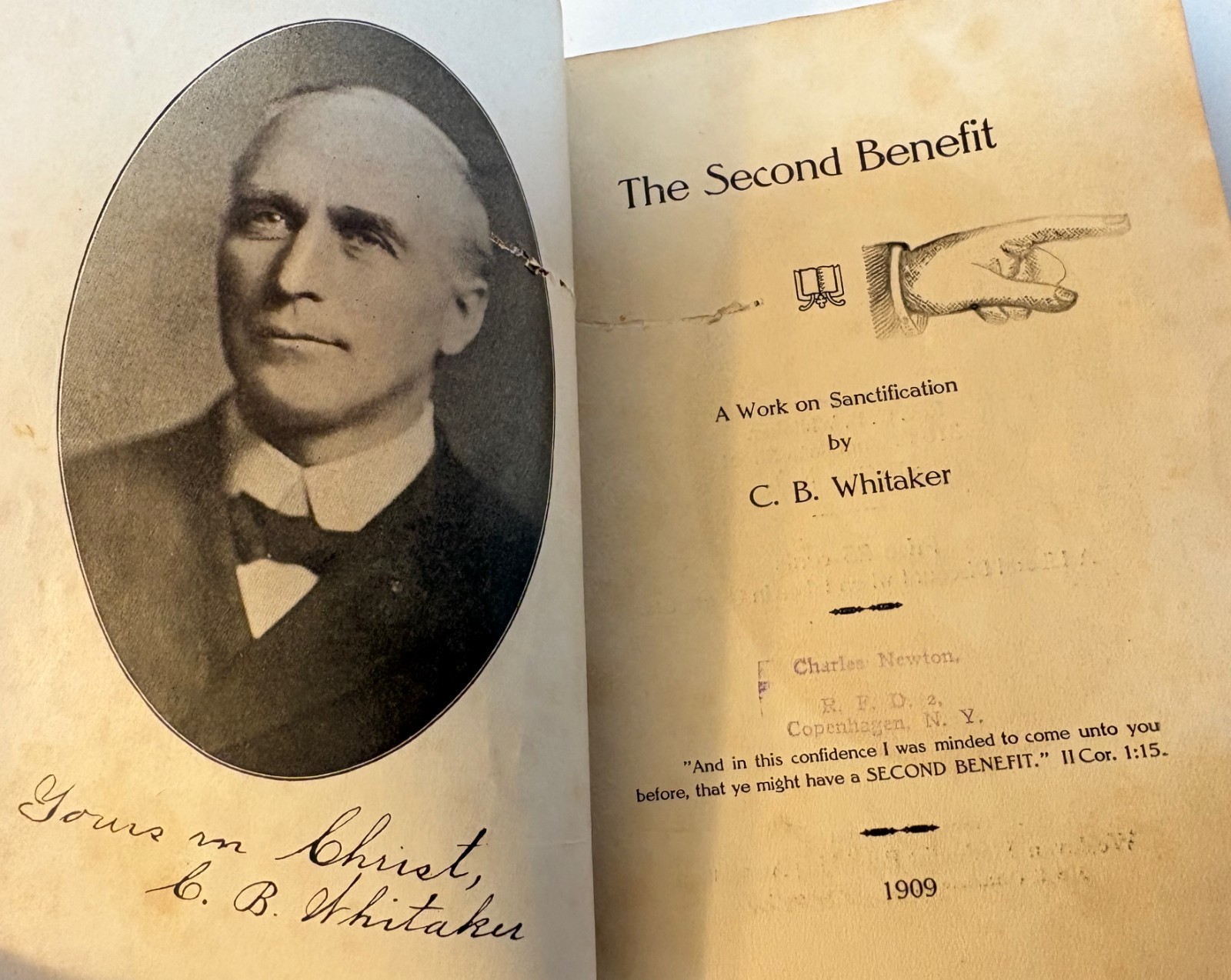 729: C. B. Whitaker „The Second Benefit A Work on Sanctification“ 1909 Wesleyan