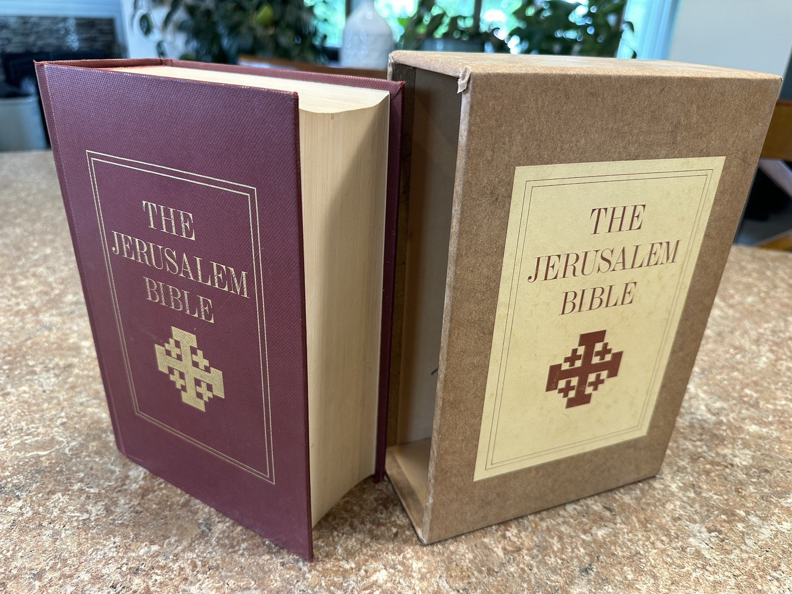 Rare Vintage 1966 Doubleday The Jerusalem Bible Red Imitation Leather