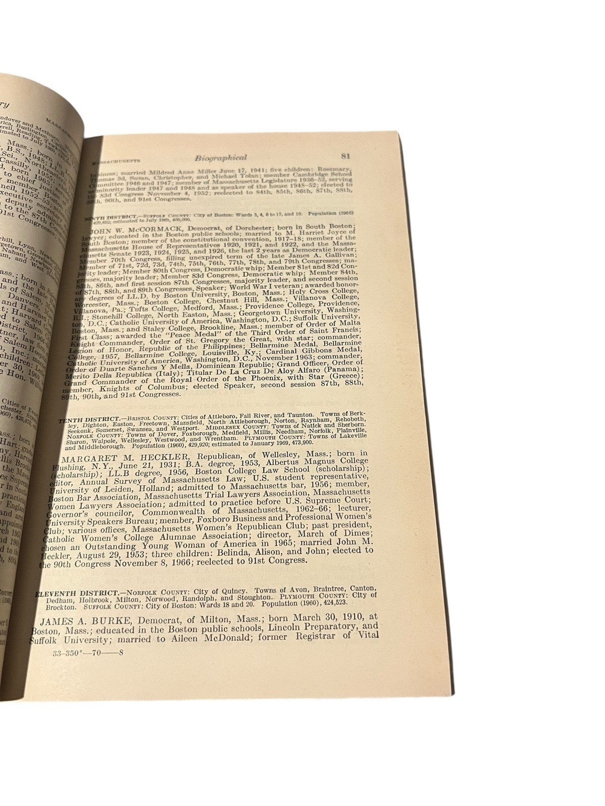 Official „Congressional Directory“ 91st Congress 2nd Session 1970 Hardcover