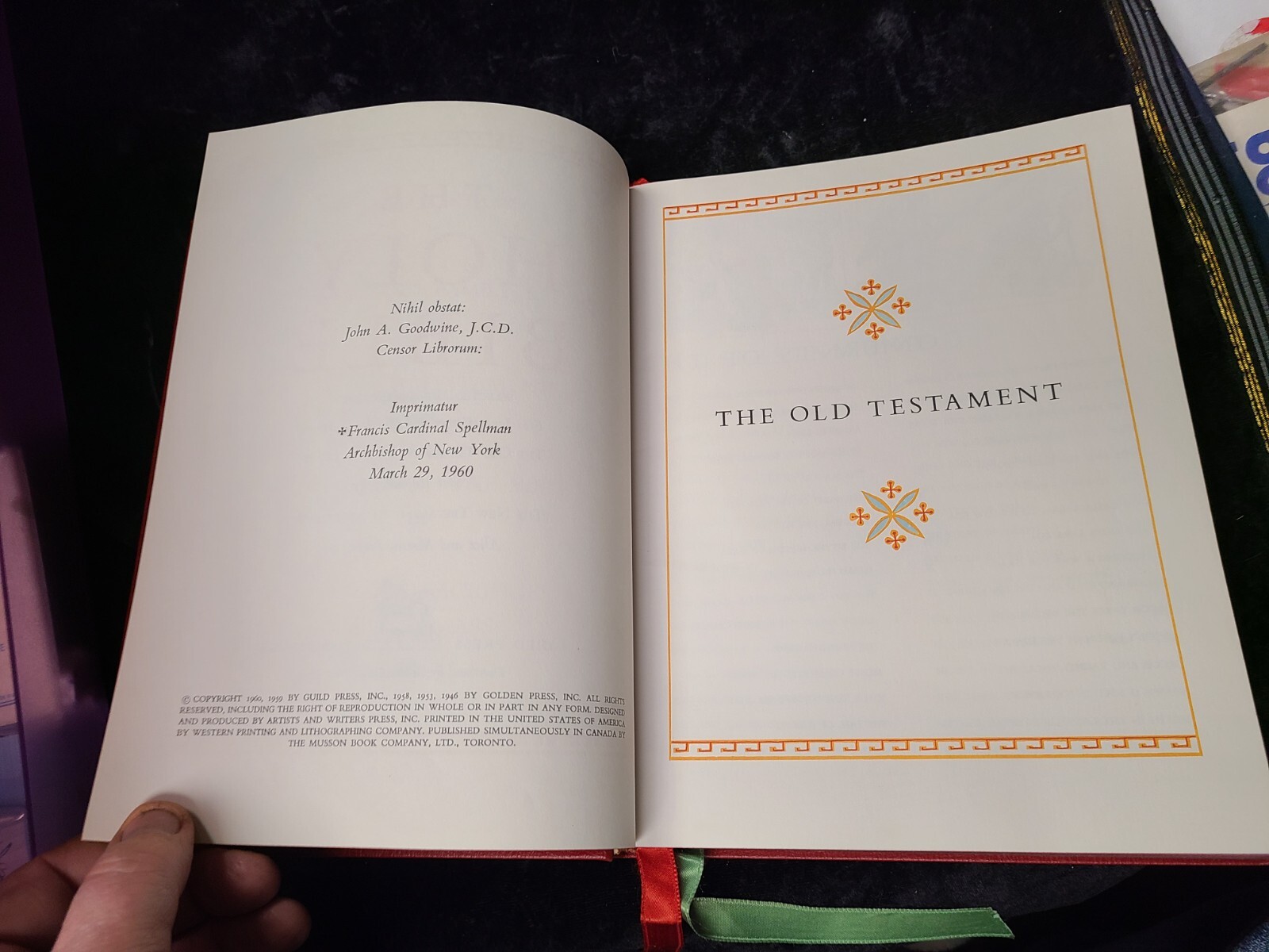 1960 Guild Press Illustrated Catholic Edition of The Holy Bible In Original Box