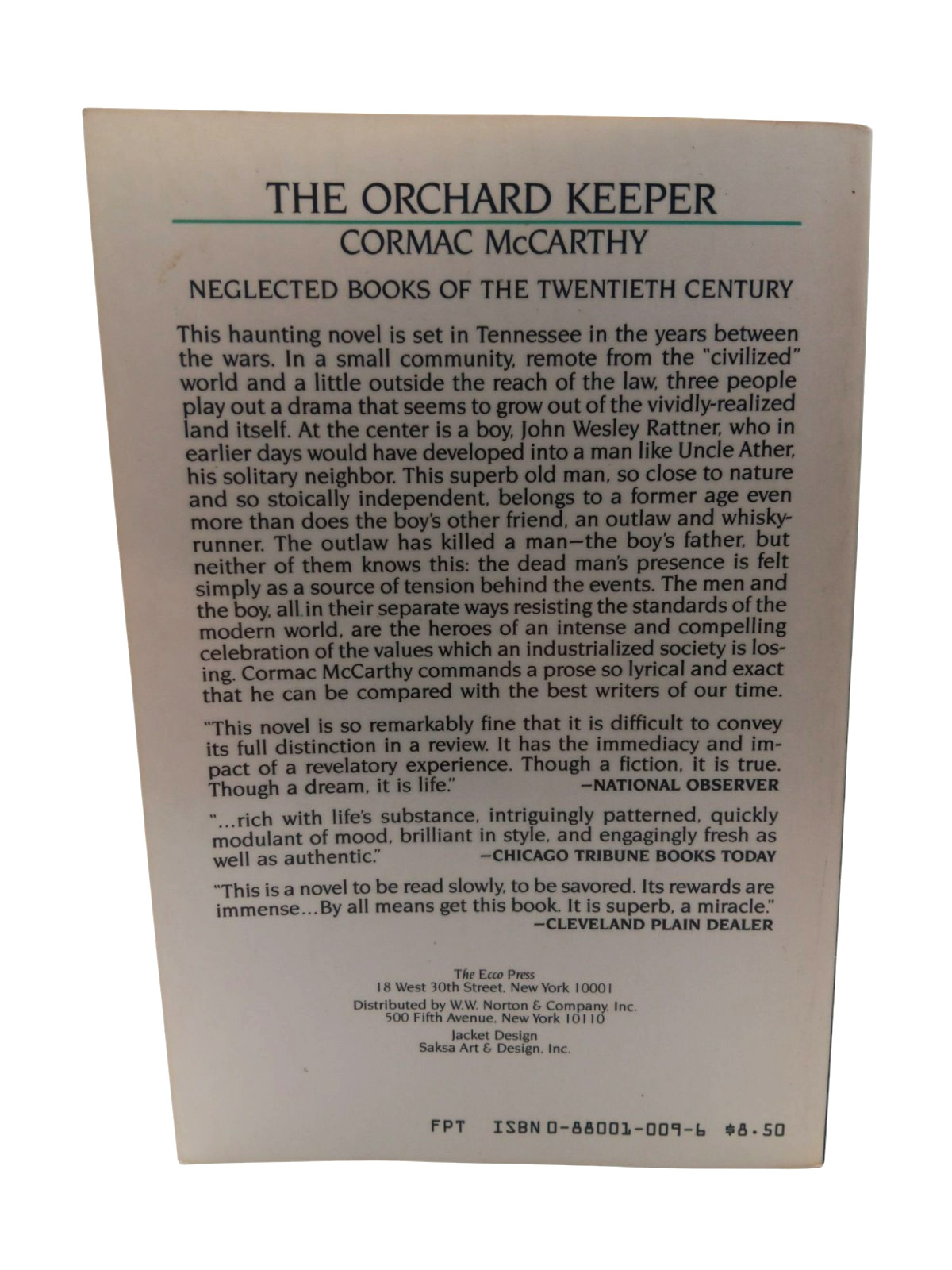 The Orchard Keeper Cormac McCarthy – Review Copy + Card – Ecco Press 1982 RARE