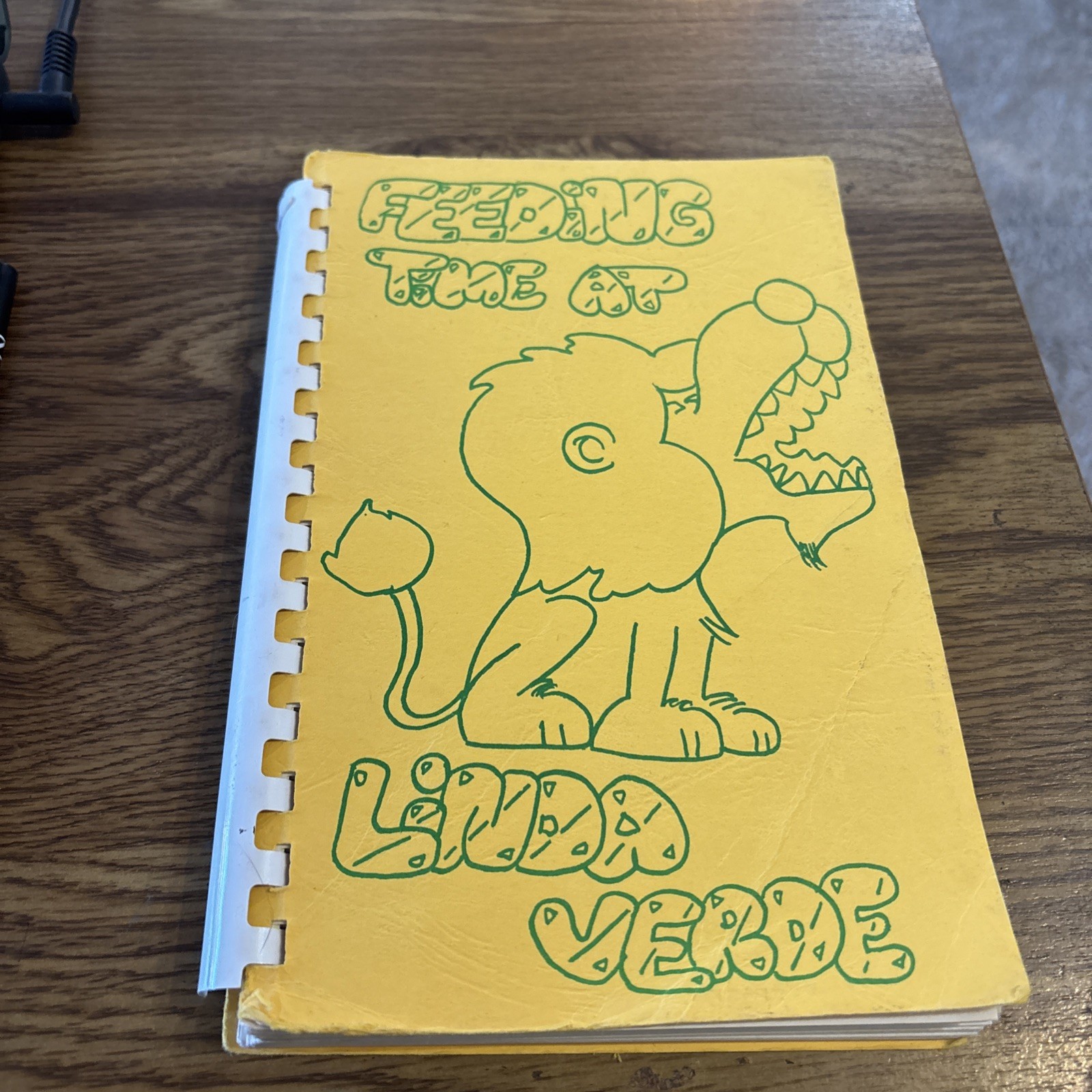 Feeding Time at Linda Verde Cookbook 70s Comb Binding, Lancaster CA.