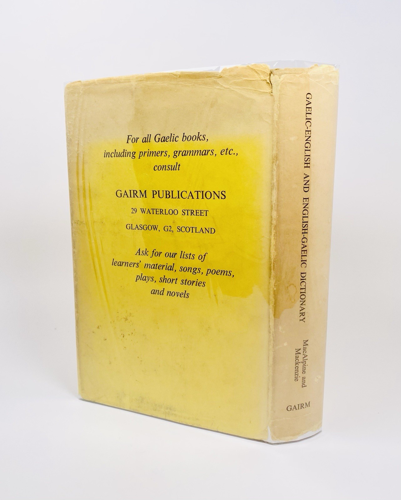 MacALPINE’s PRONOUNCING GAELIC DICTIONARY / GAELIC – ENGLISH, 1973, DJ in MYLAR