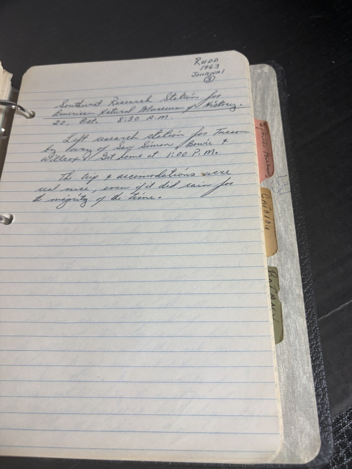 1963 Wildlife Management Field Notes Binder Zoo 260 Arizona Manuscript