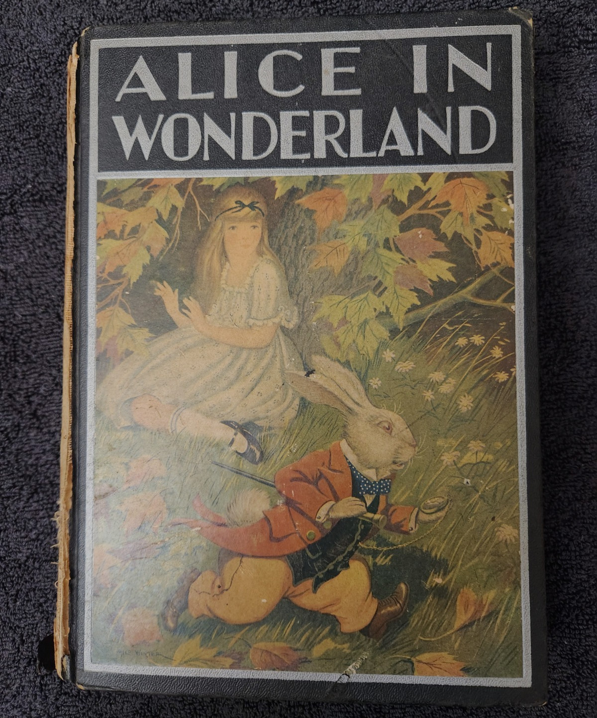Alice in Wonderland RARE Vintage Art Deco Print 1938 Color Edition HC Chicago