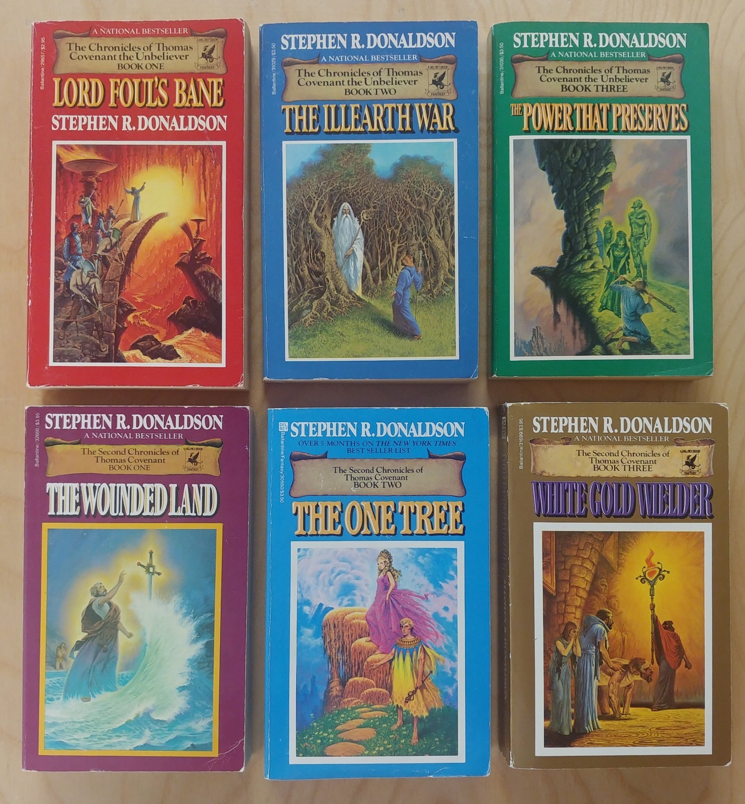 THOMAS COVENANT Stephen R Donaldson 6 vintage Ballantine fantasy paperbacks