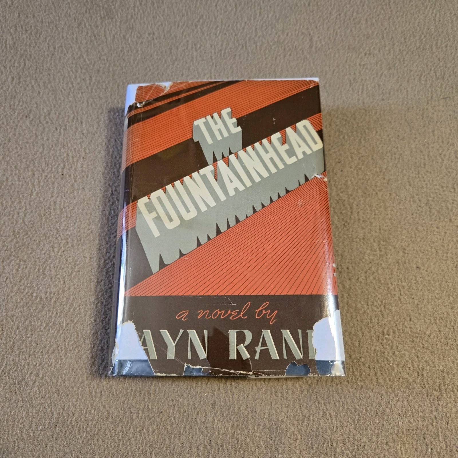 The Fountainhead, Ayn Rand, Early Printing, Bobbs Merrill, 3 Errors, HC/DJ