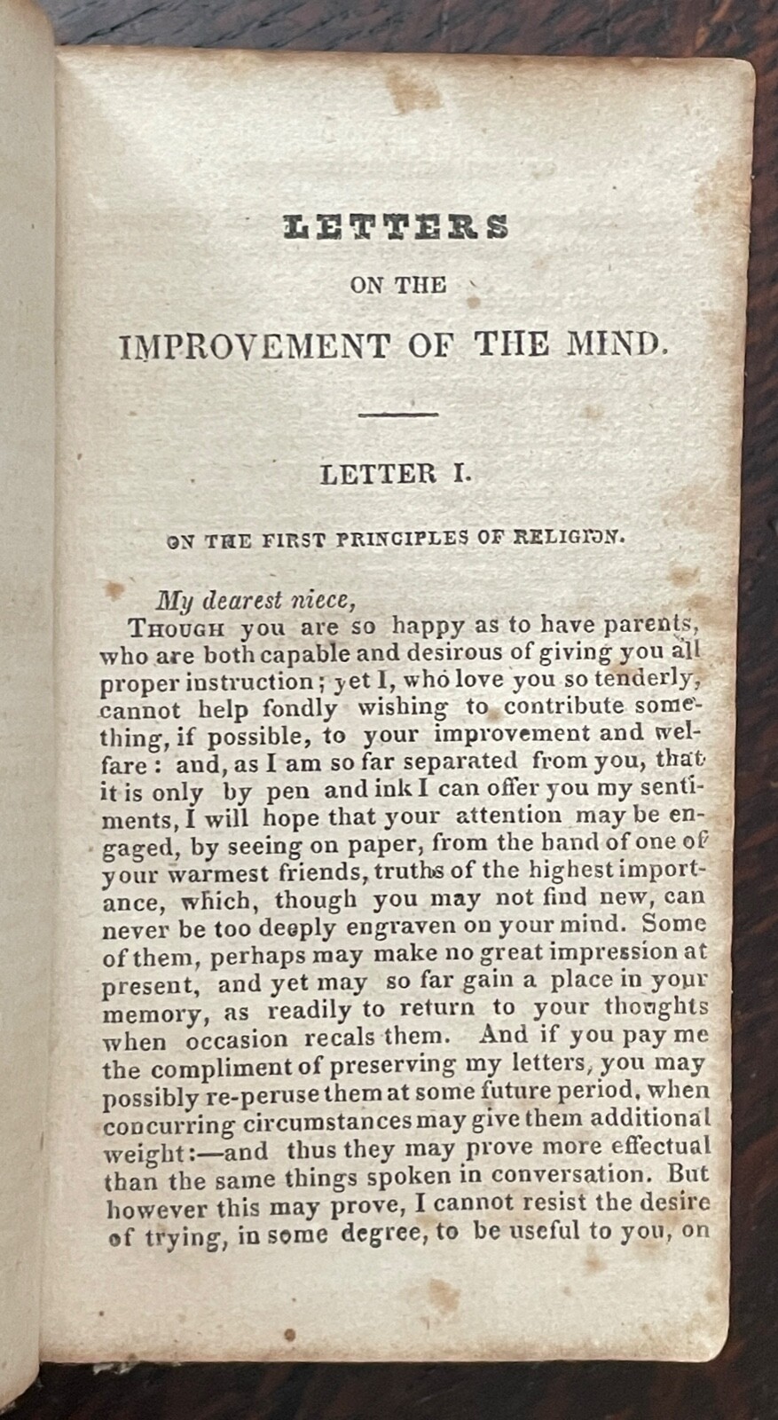 1827 MRS. CHAPONE’S LETTERS – ETIQUETTE, CONDUCT BOOK WOMEN’S RIGHTS FEMINISM