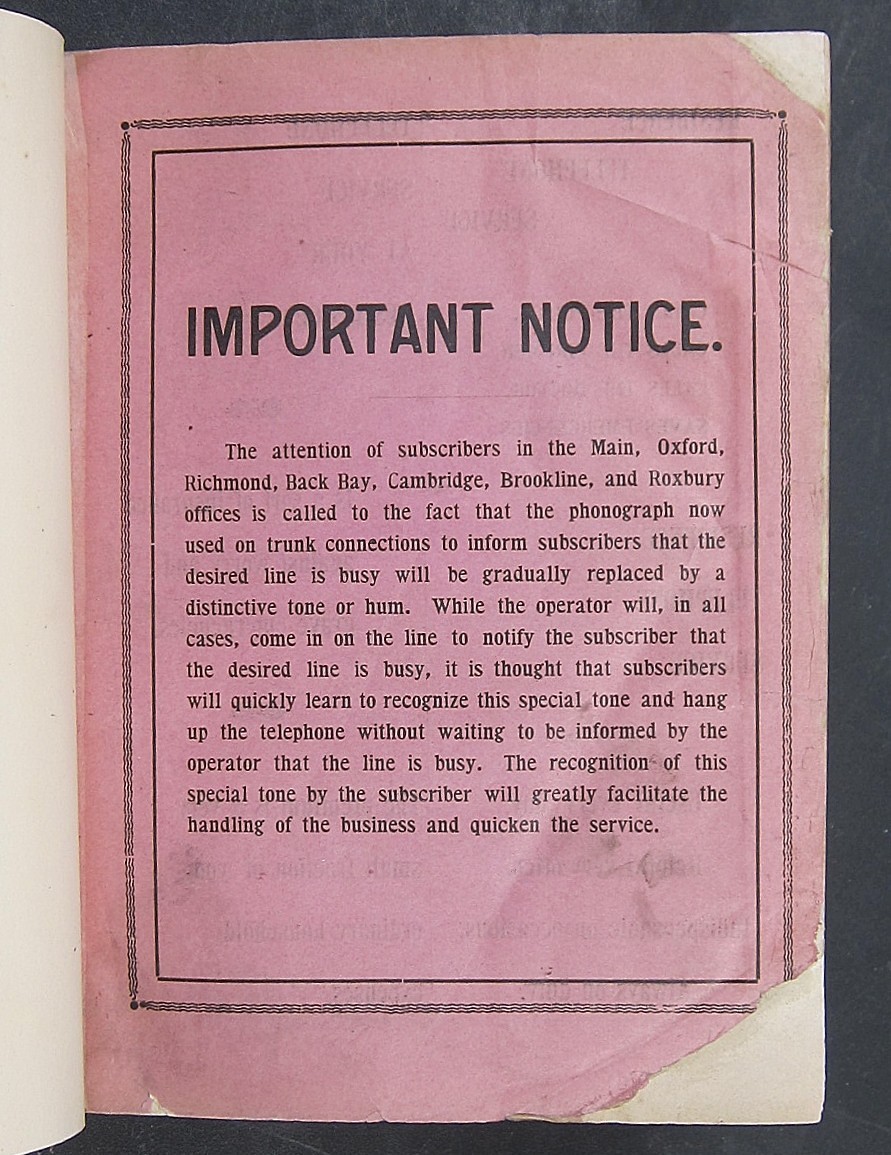 1902 Boston Telephone Directory ~ New England Telephone/Telegraph Mass NH VT ME