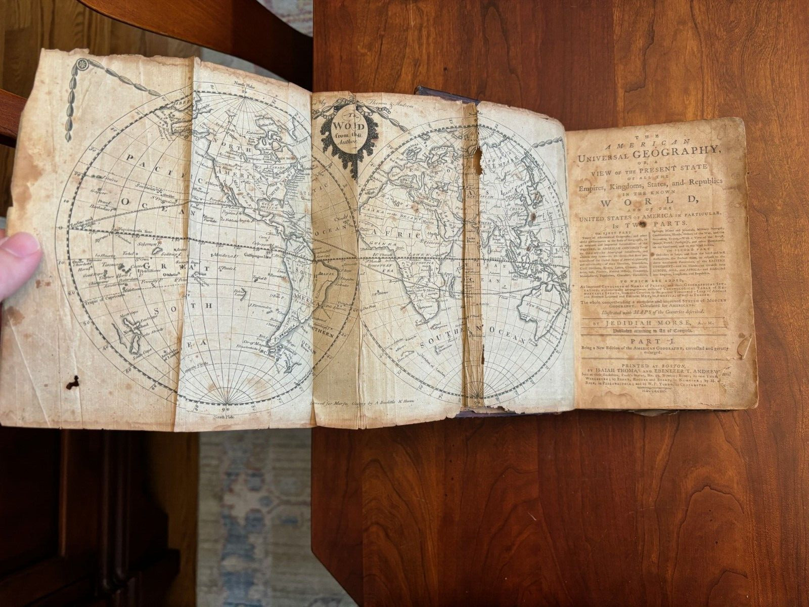 1793 American Universal Geography by Jedidiah Morse w/ United States MAPS 2nd ed