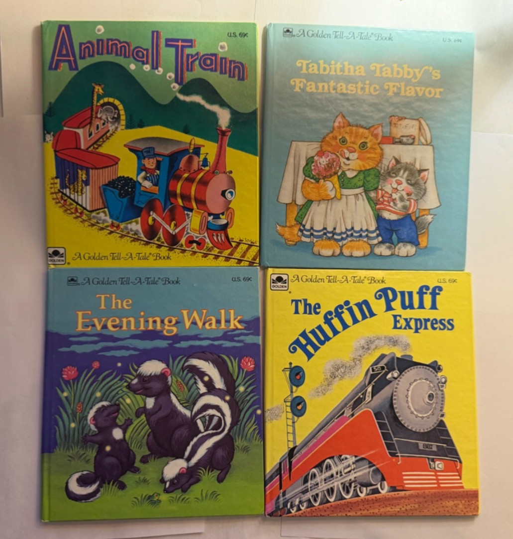 Lot Of 4 Vintage Children’s Books A Golden Tell-A-Tale Book Hardcover – Set a