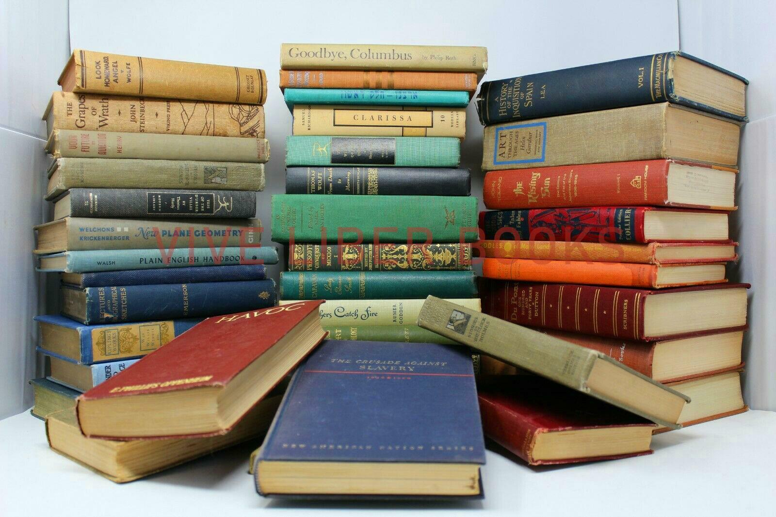 Lot of 5 Vintage Old Rare Antique Hardcover Books – Mixed Color – Random
