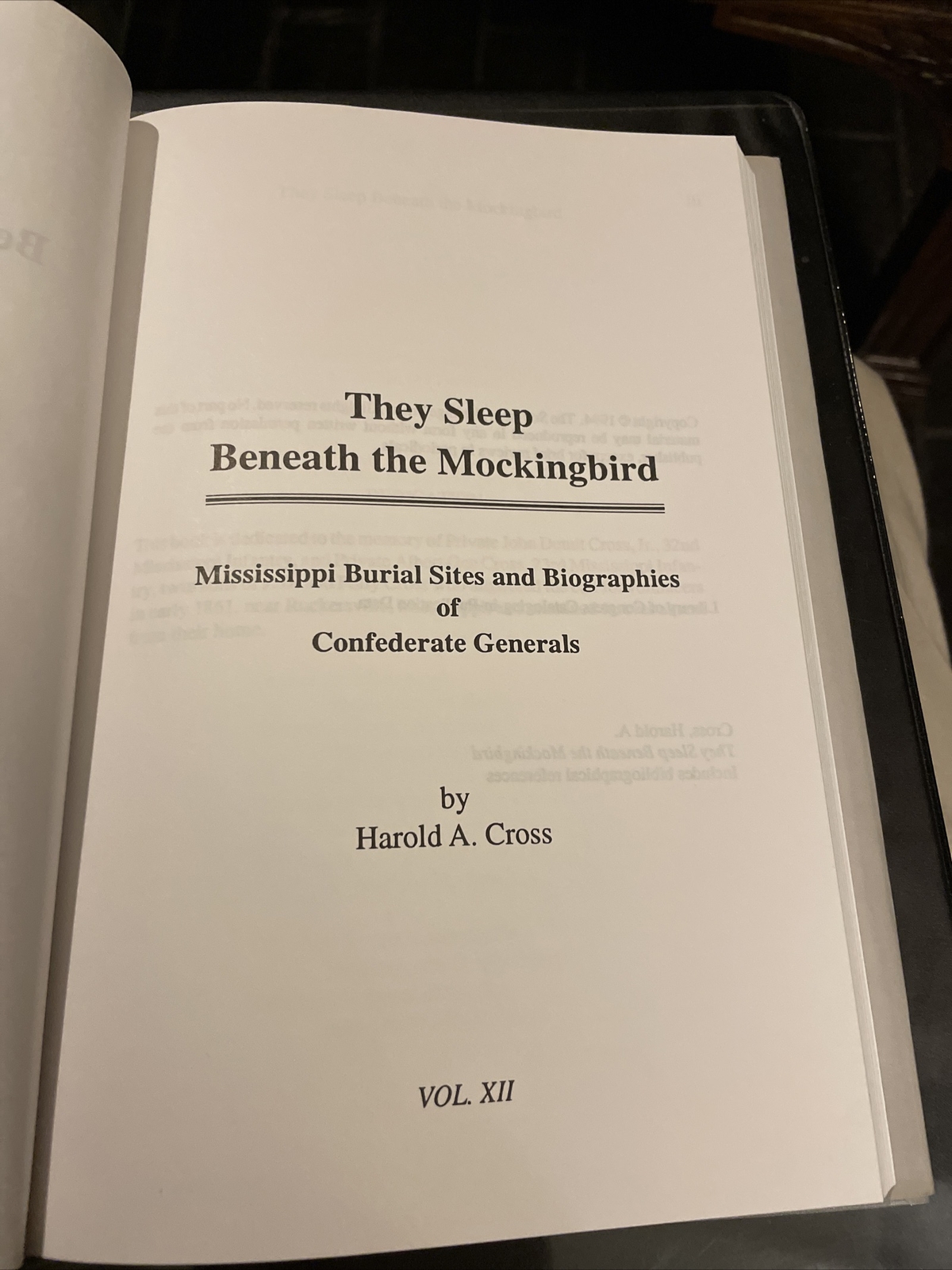 They Sleep Beneath the Mockingbird Hardcover Signed Harold Cross 1994 Vol 12