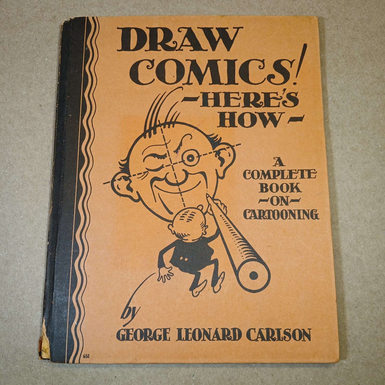 1933 Draw Comics Heres How by George Leonard Carlson Vintage Book on Cartooning