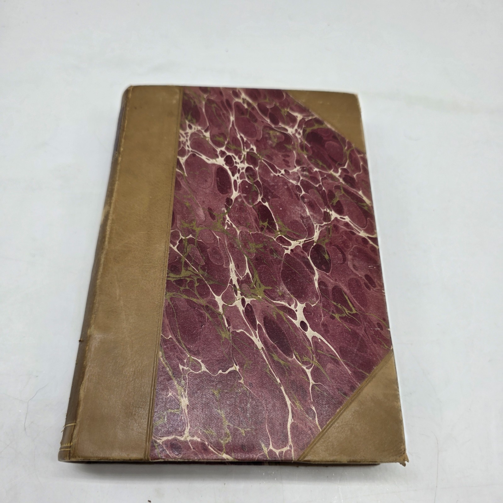 Anatomy of Melancholy Burton 1880 Vol 1 vtg HC half leather marbled boards