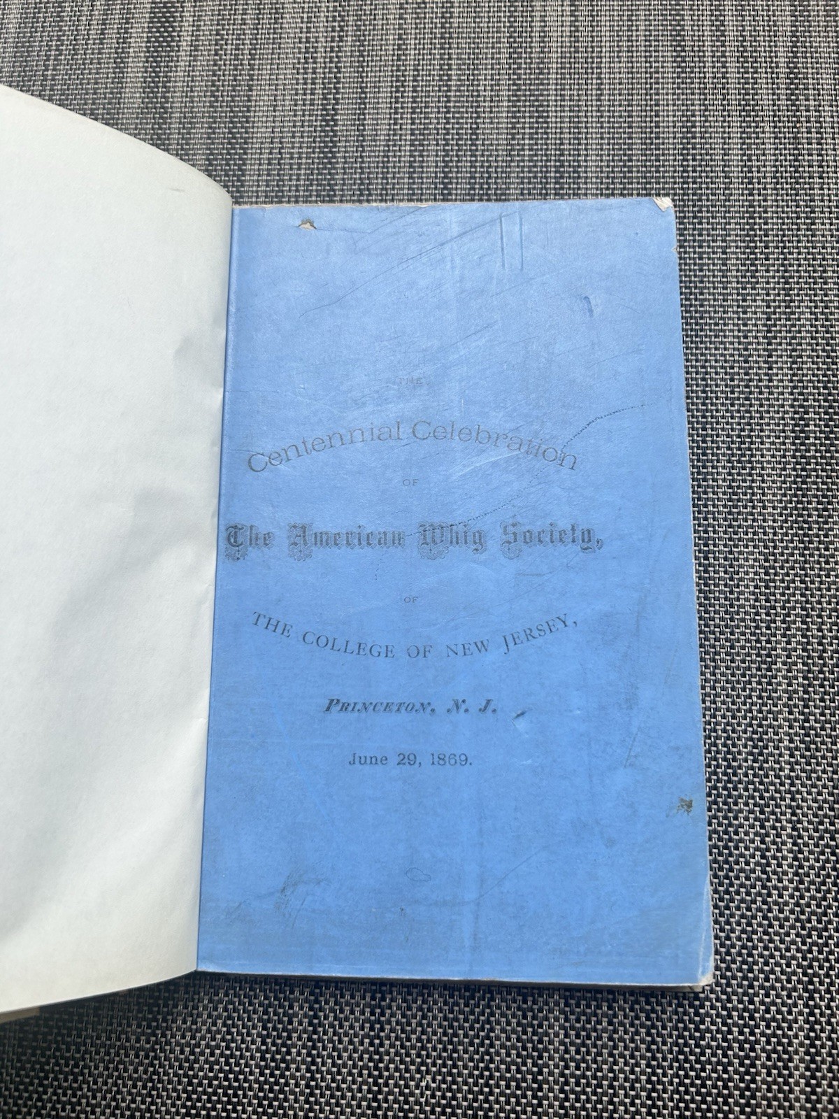 Proceedings American Whig Society 1869 Princeton University 1st Ed Henry Cameron
