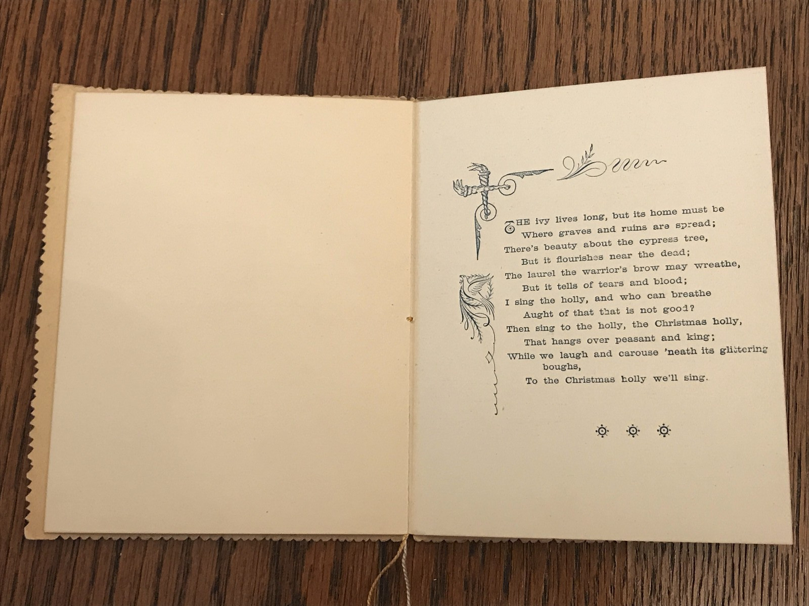Raphael Tuck & Sons, Antique Gift Booklet “The Christmas Holly” By Eliza Cook