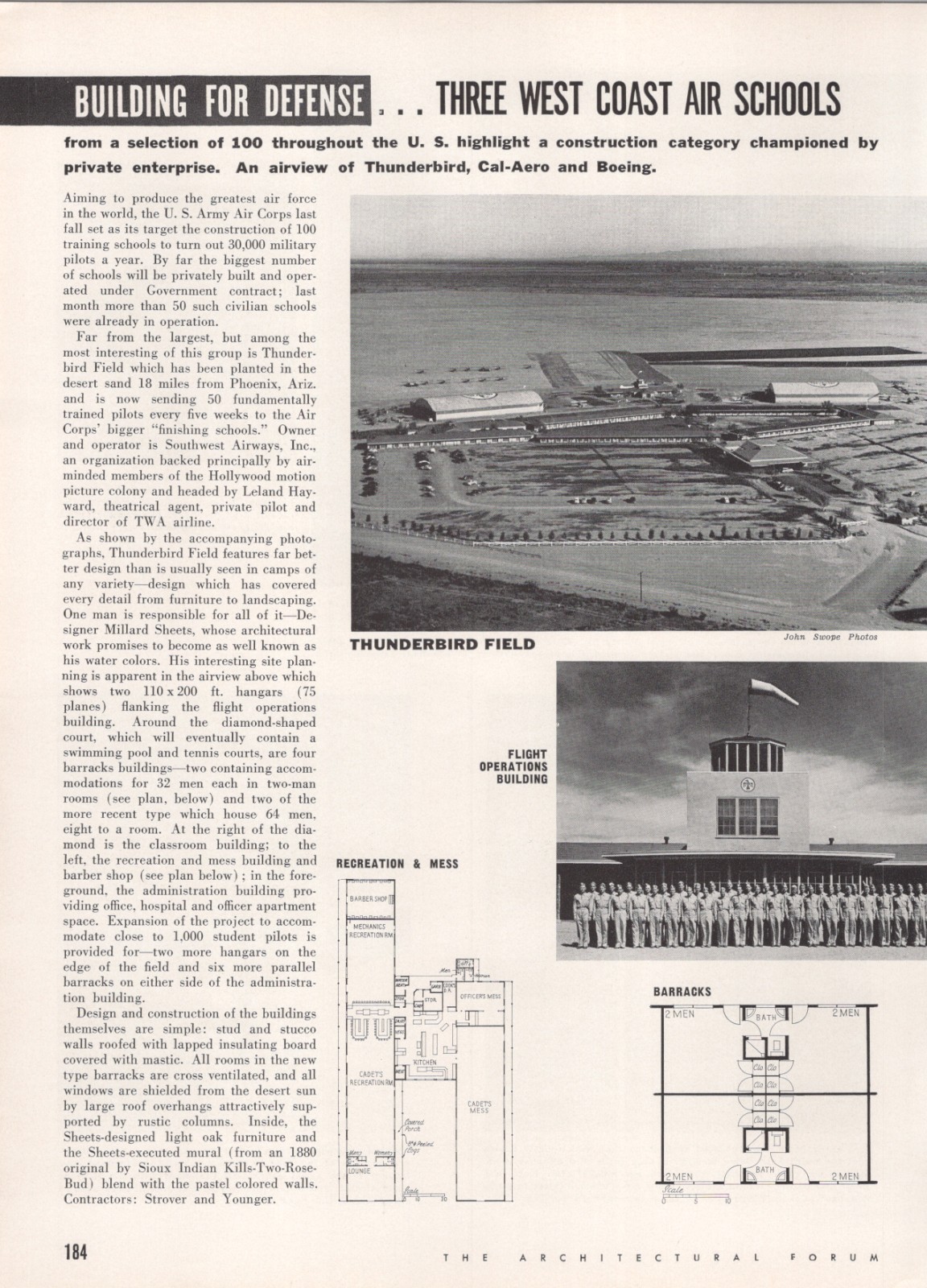 1941 Article WWII Western Air Schools Thunderbird Field Cal-Aero Academy Boeing