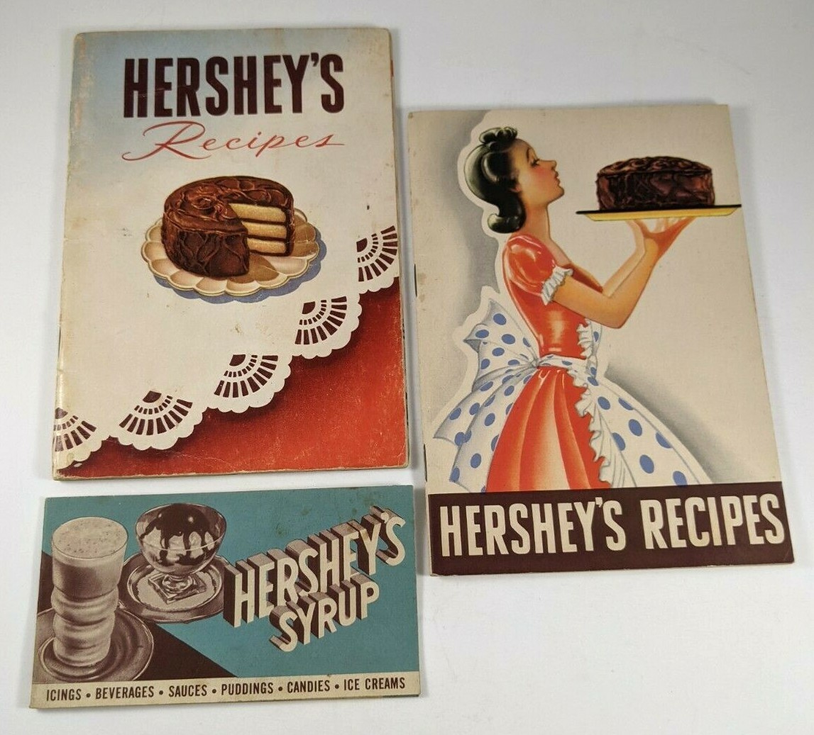 Hershey’s Recipes (2 booklets 1940, 1949) + Hershey’s Syrup Booklet 1936
