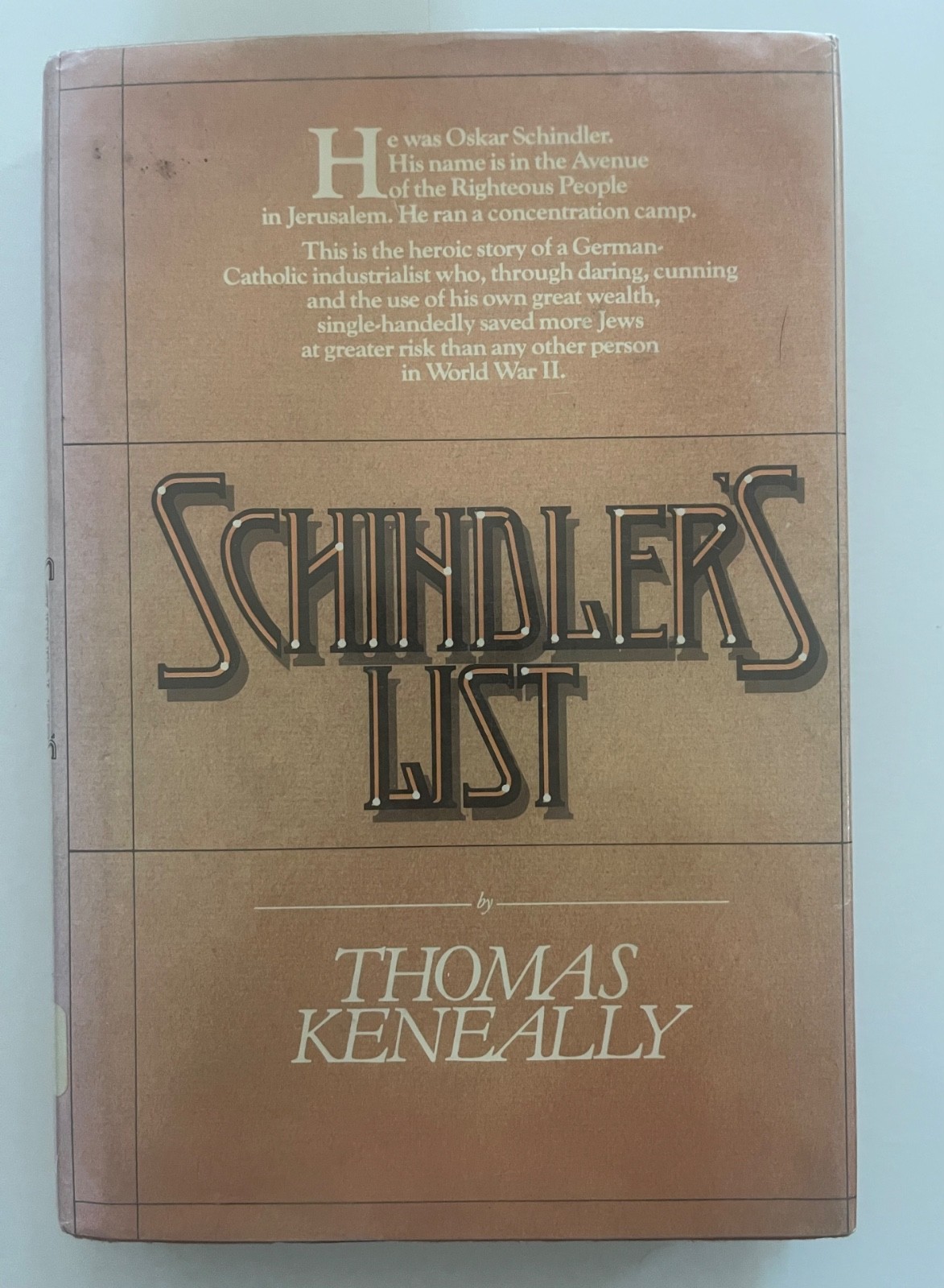 Schindler’s List by Thomas Keneally 1982 Simon & Schuster
