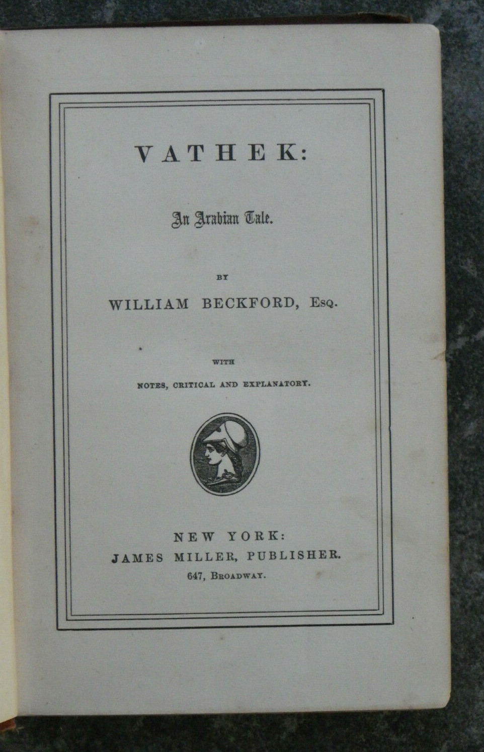 „Vathek“-Beckford-ND 1860s-1870s-James Miller-Arabian Tale-North Author Memoir