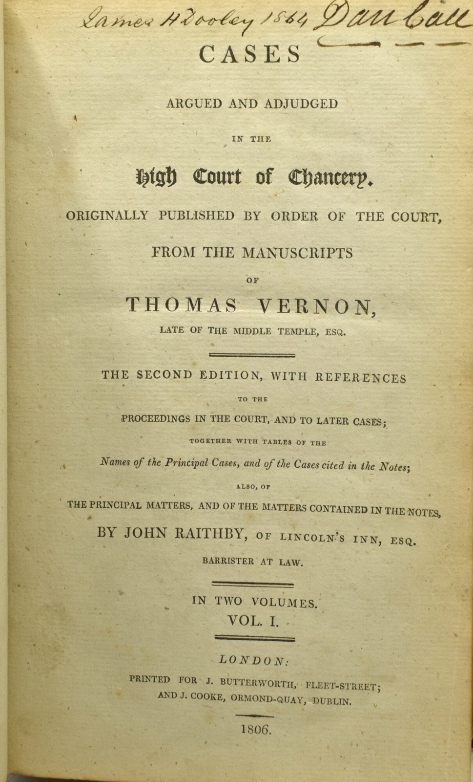 Thomas Vernon | John Raithby / CASES ARGUED AND ADJUDGED IN THE HIGH #288852