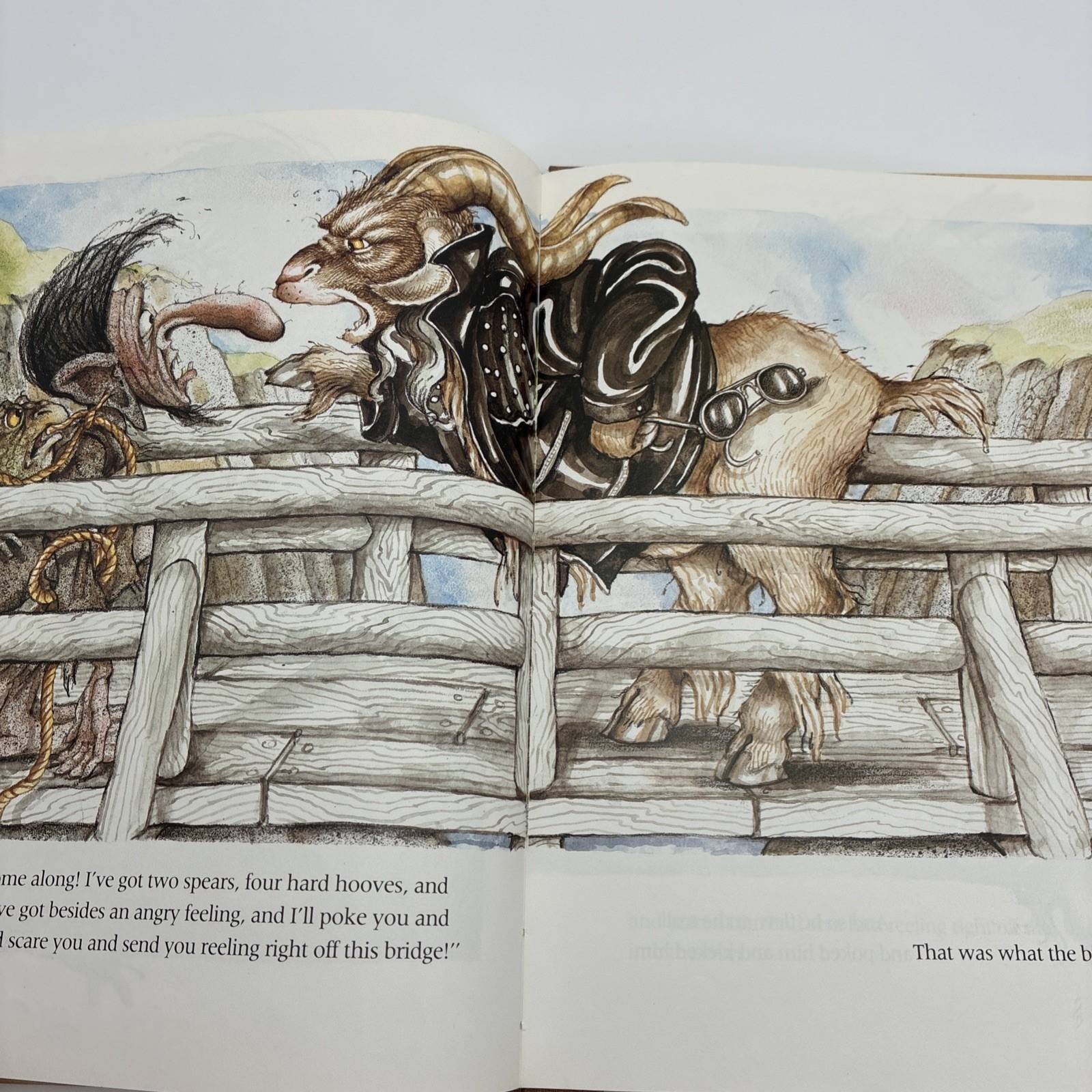 The Three Billy Goats Gruff Janet Stevens 1987 First Edition Hardcover HBJ Book