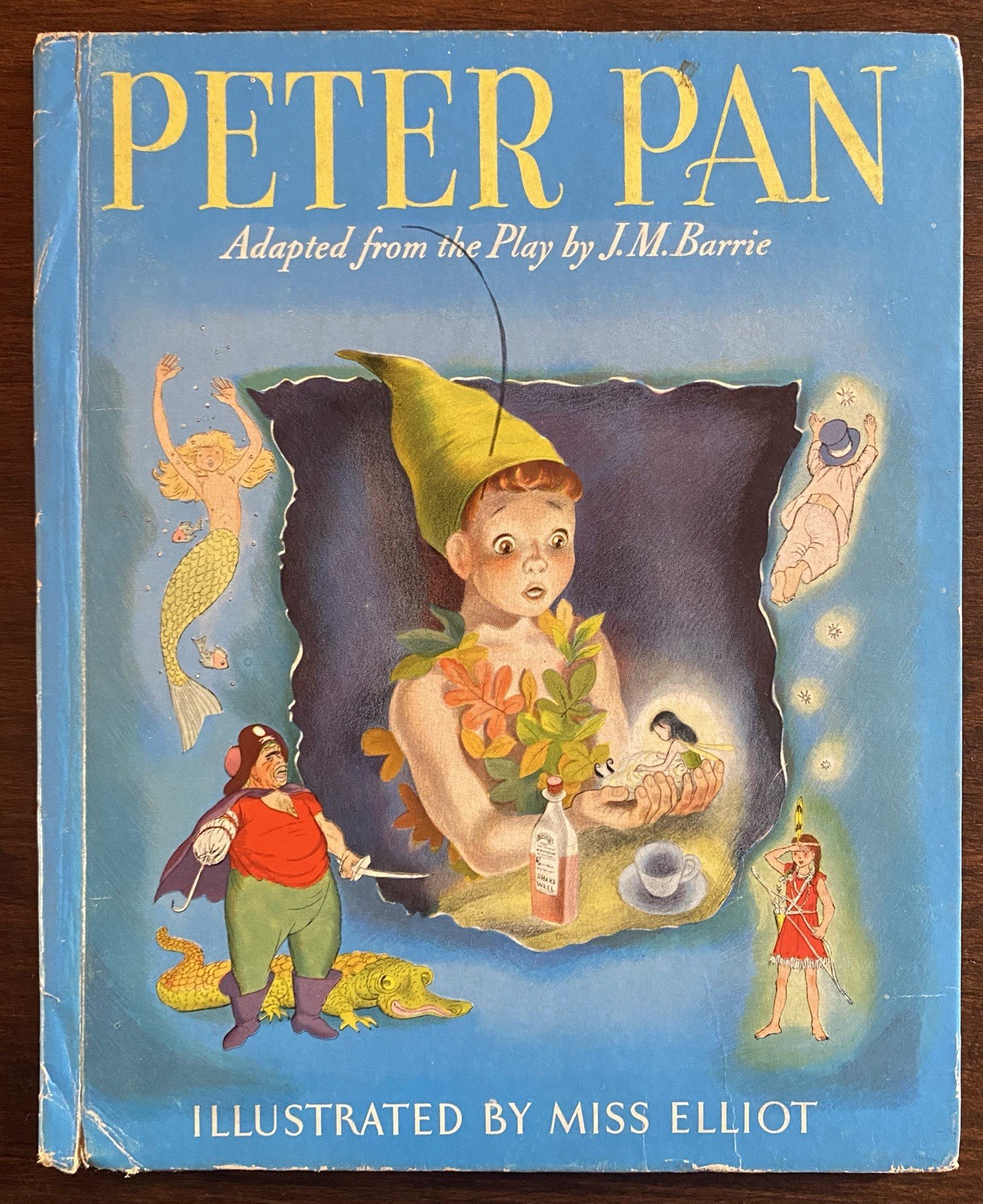 Peter Pan By J.M. Barrie, Miss Elliott, Vintage 1942 Hardcover