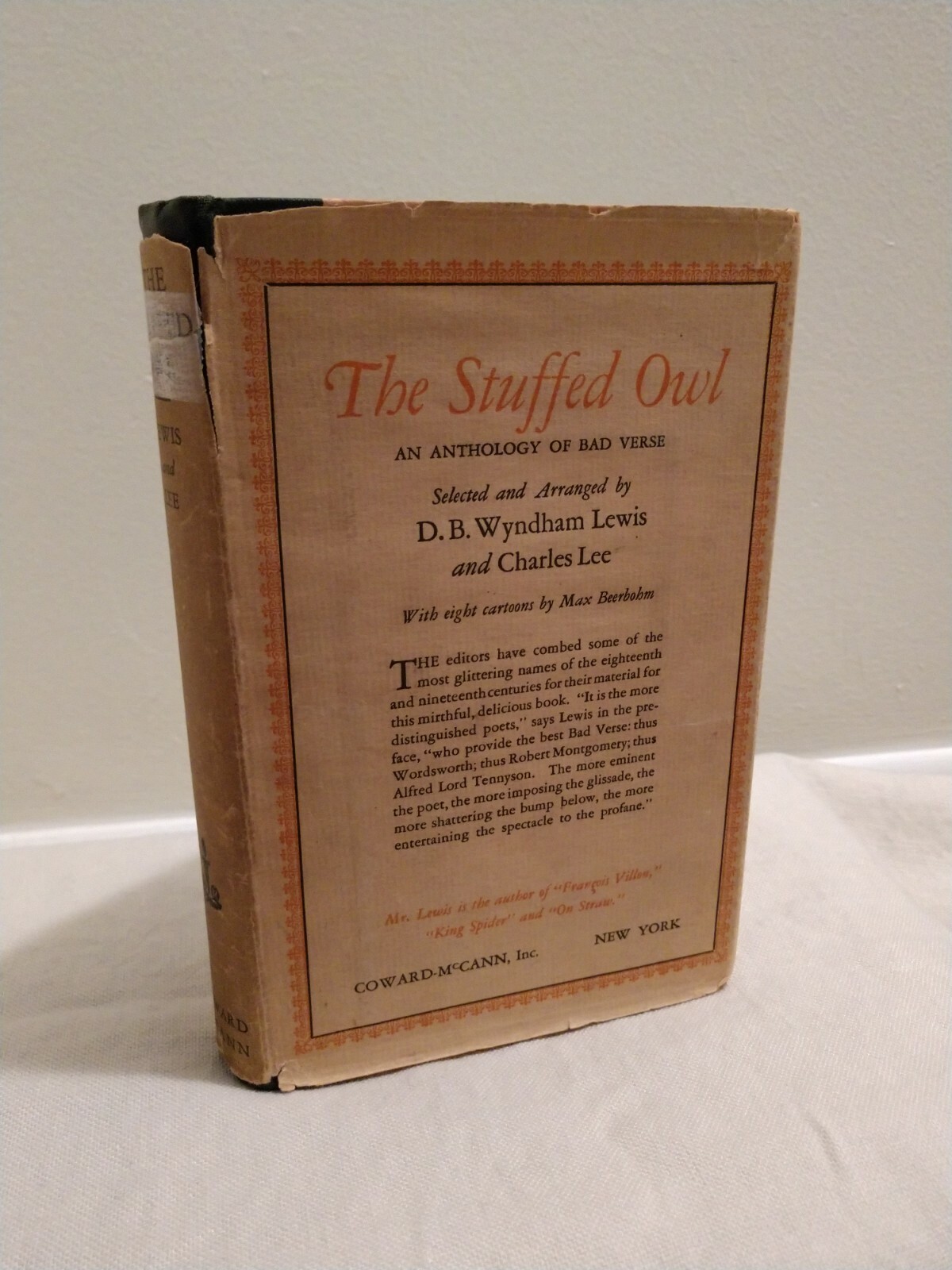 1st Ed 1930 The Stuffed Owl Anthology D B Wyndham Lewis Charles Lee Max Beerbohm