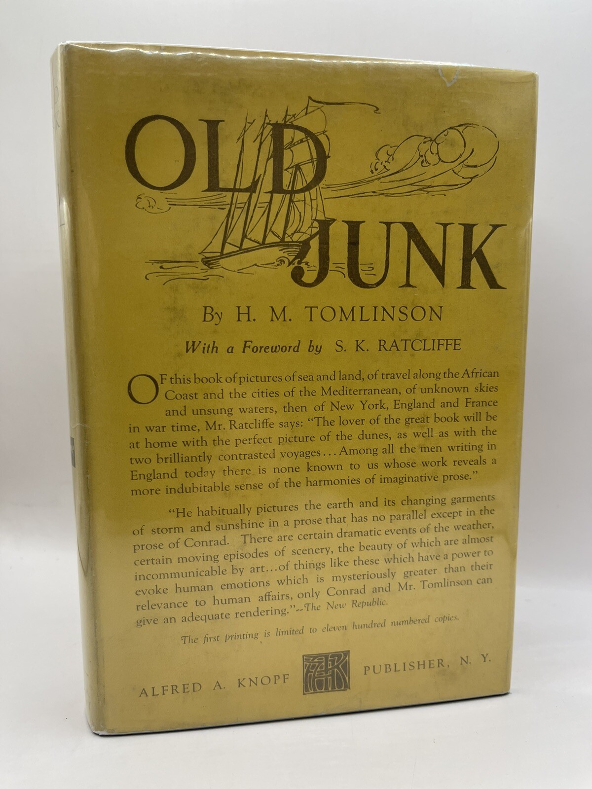 Tomlinson, H.M. – OLD JUNK – First Edition