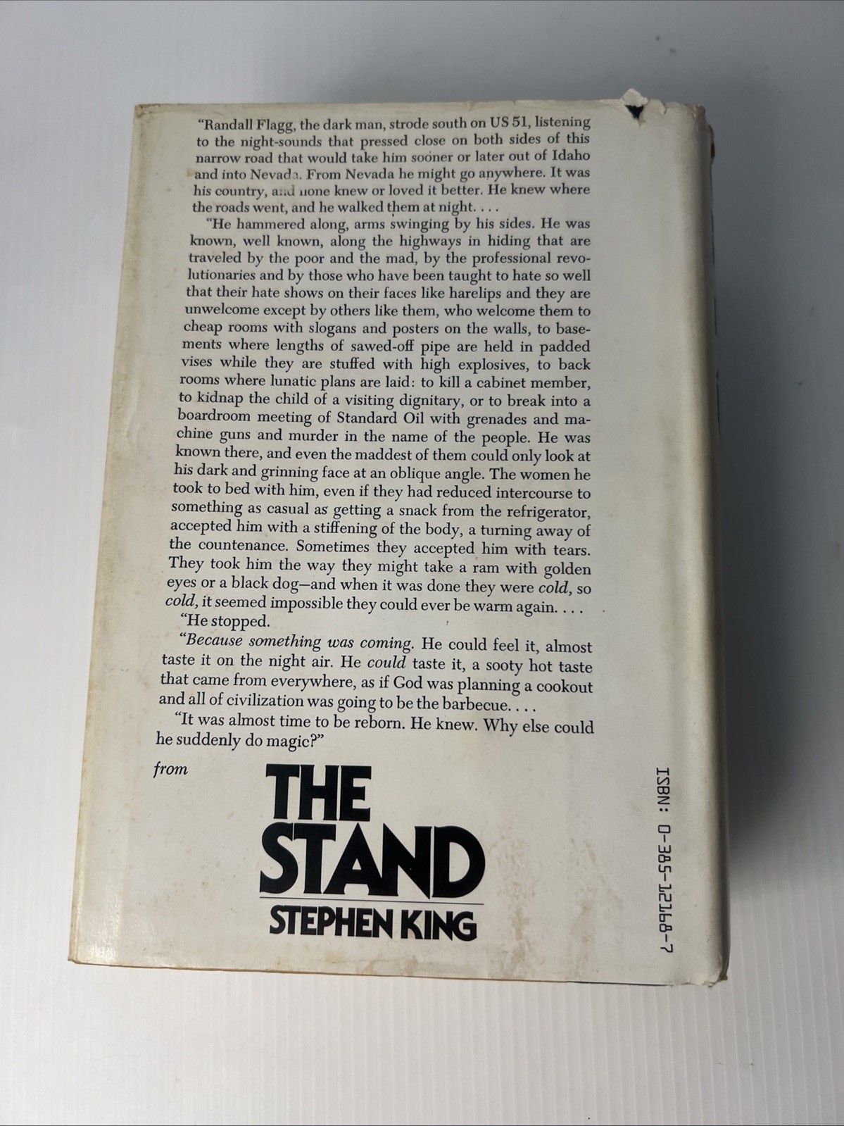 The Stand by Stephen King, Jacket 823 Pages, A29 Gutter Code HC-DJ Early Copy